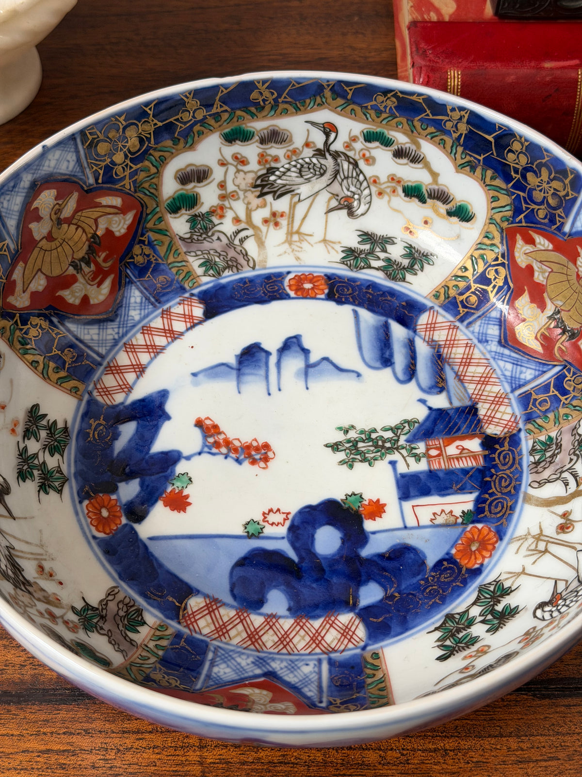 Antique Imari Style Bowl 9” diameter