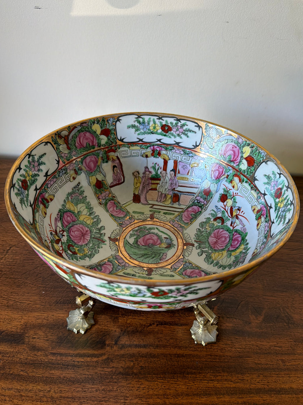 Vintage 10” Rose Medallion Bowl