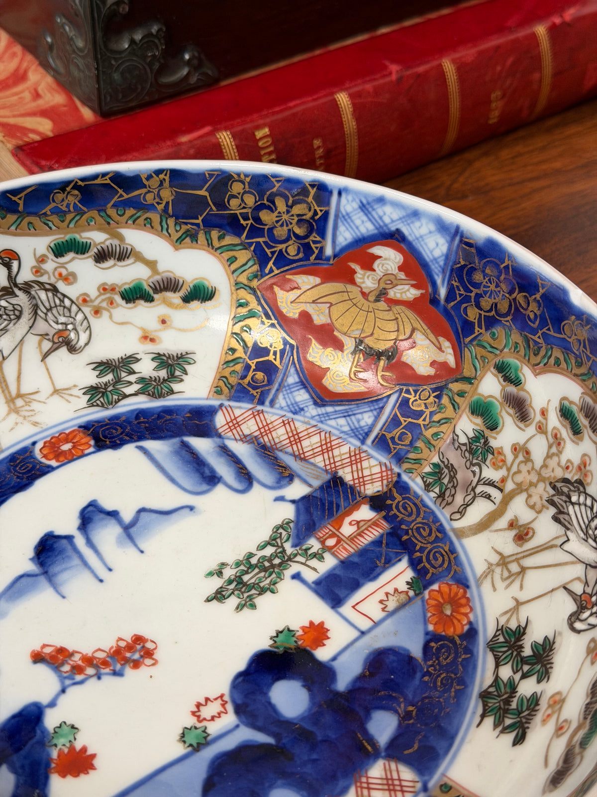 Antique Imari Style Bowl 9” diameter