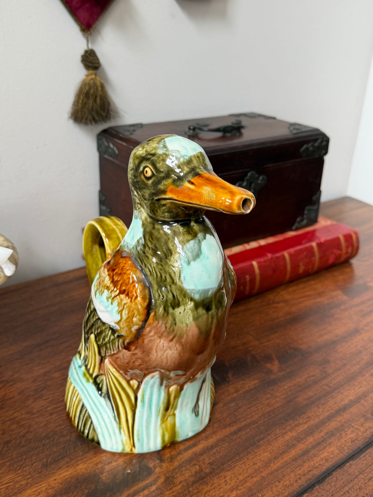 French Duck Majolica Pitcher