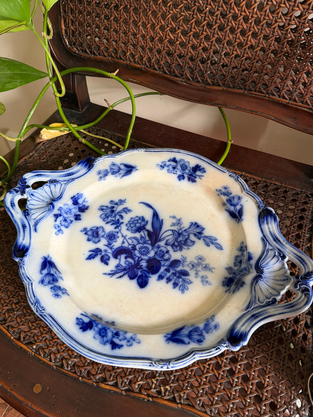 Antique Flow Blue Platter