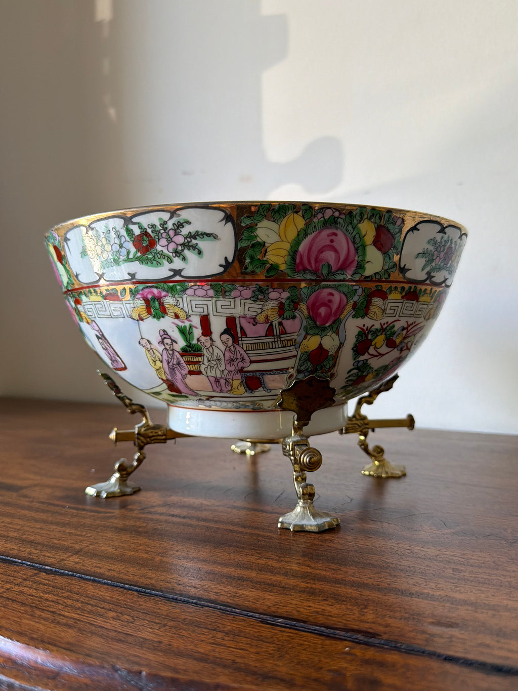 Vintage 10” Rose Medallion Bowl