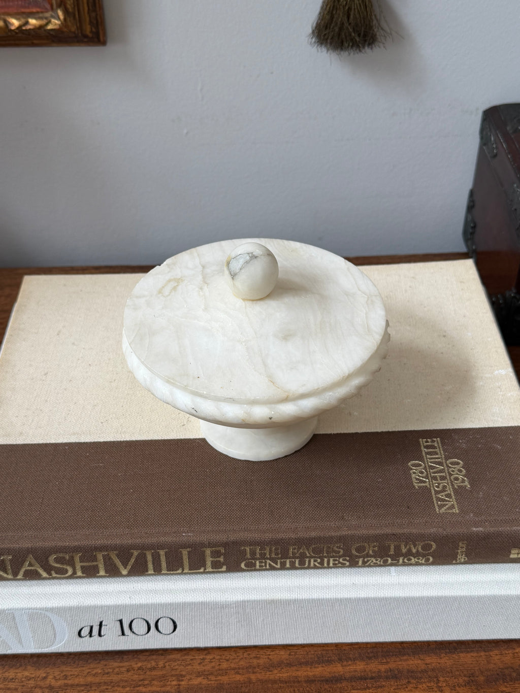 Vintage Italian Alabaster Lidded Bowl