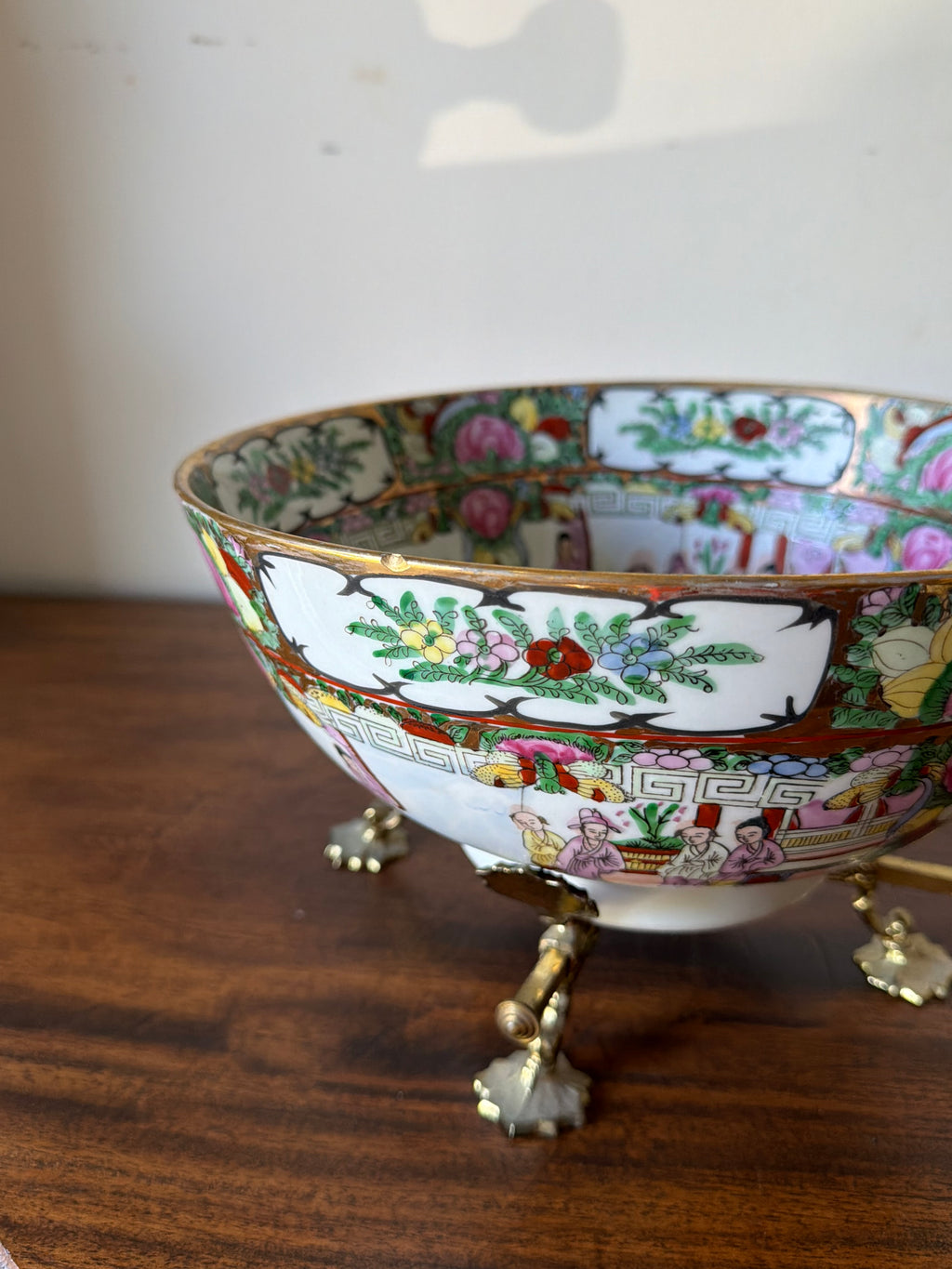 Vintage 10” Rose Medallion Bowl