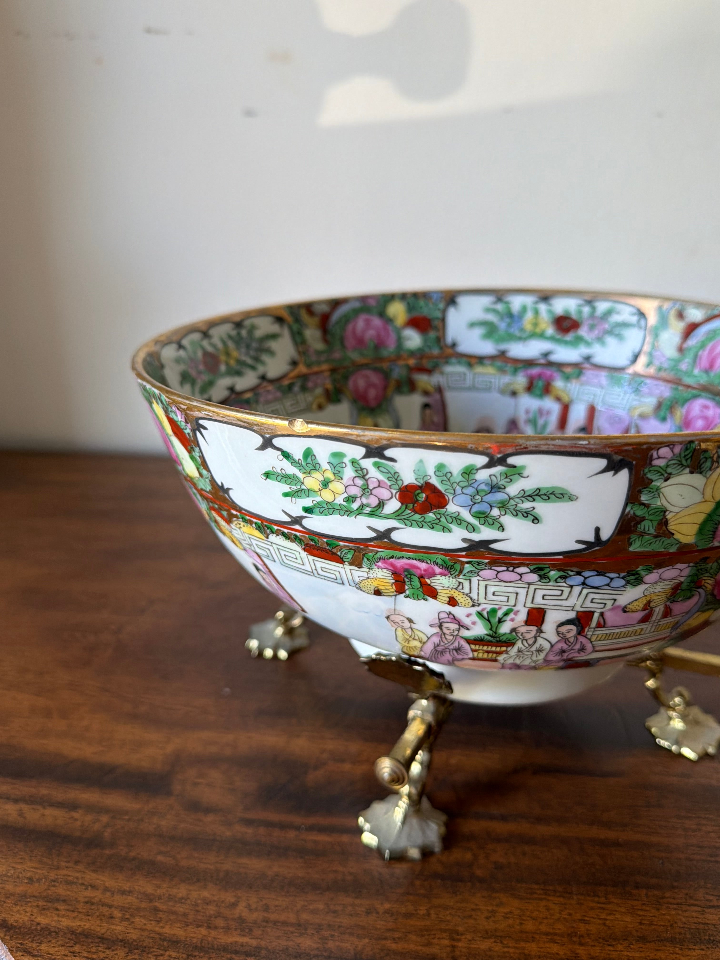 Vintage 10” Rose Medallion Bowl