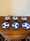 Antique Flow Blue Cup & Saucer