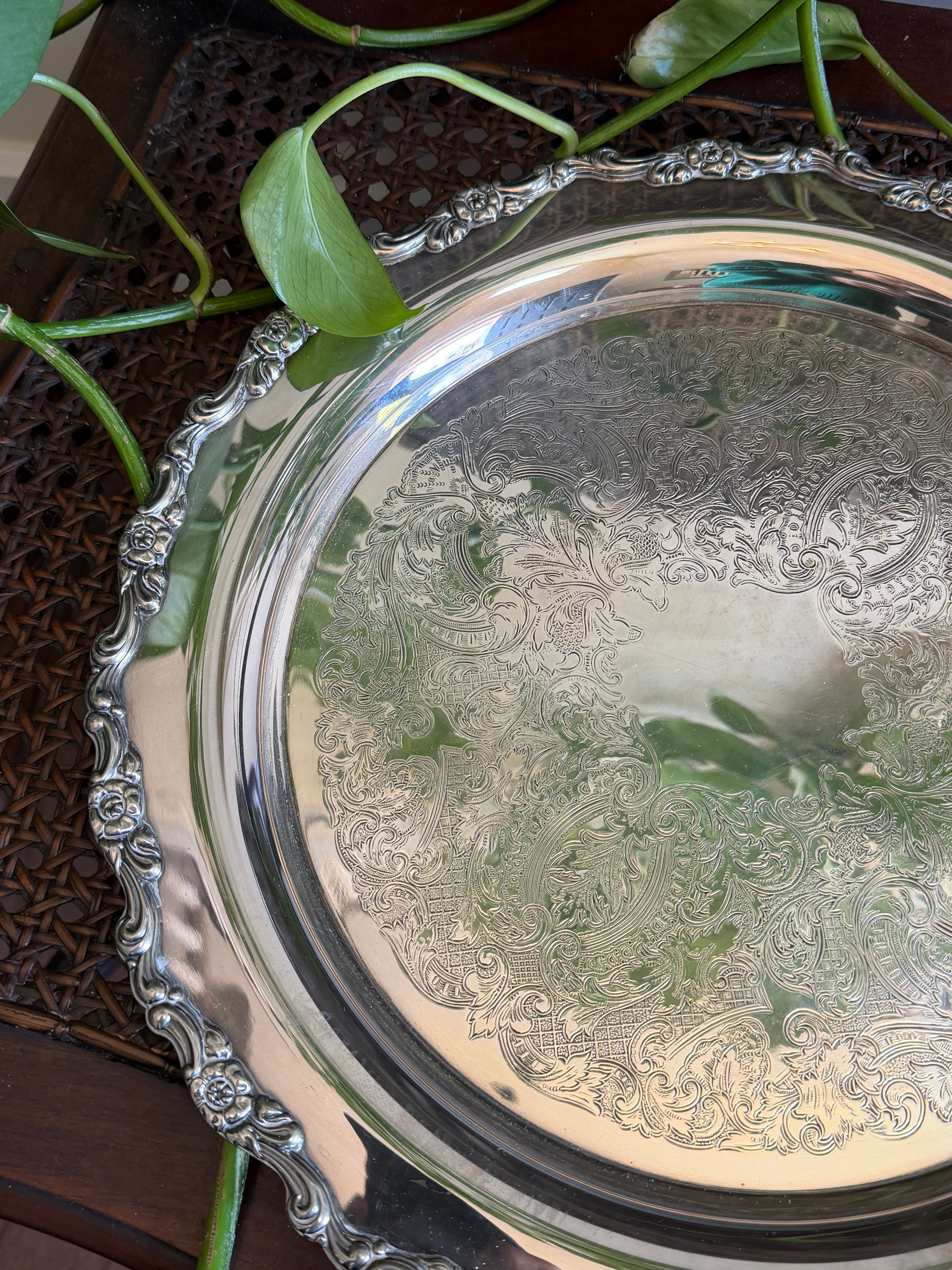 Oneida Round Silver Platter