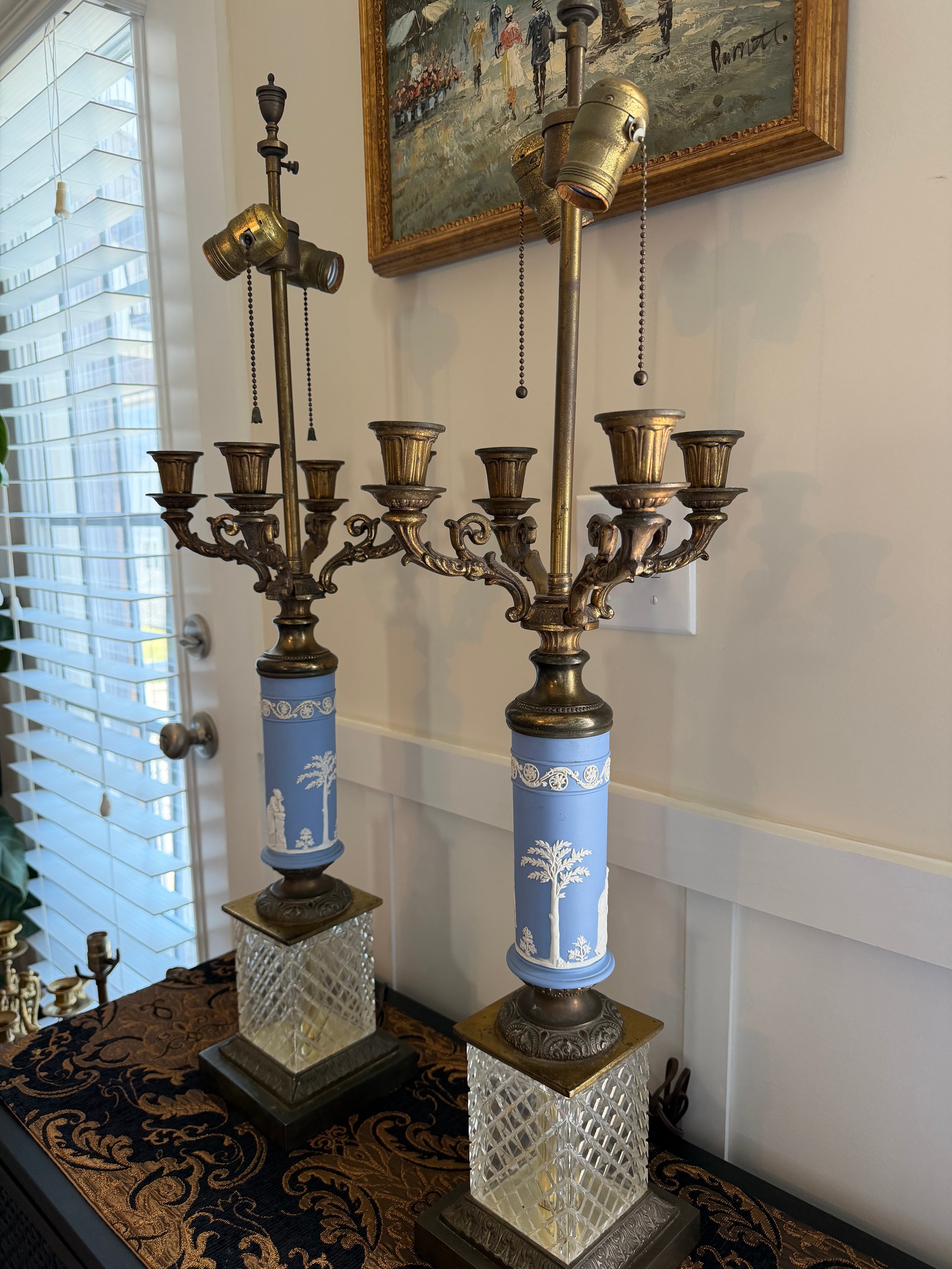 Pair of Wedgwood Candelabra Lamps