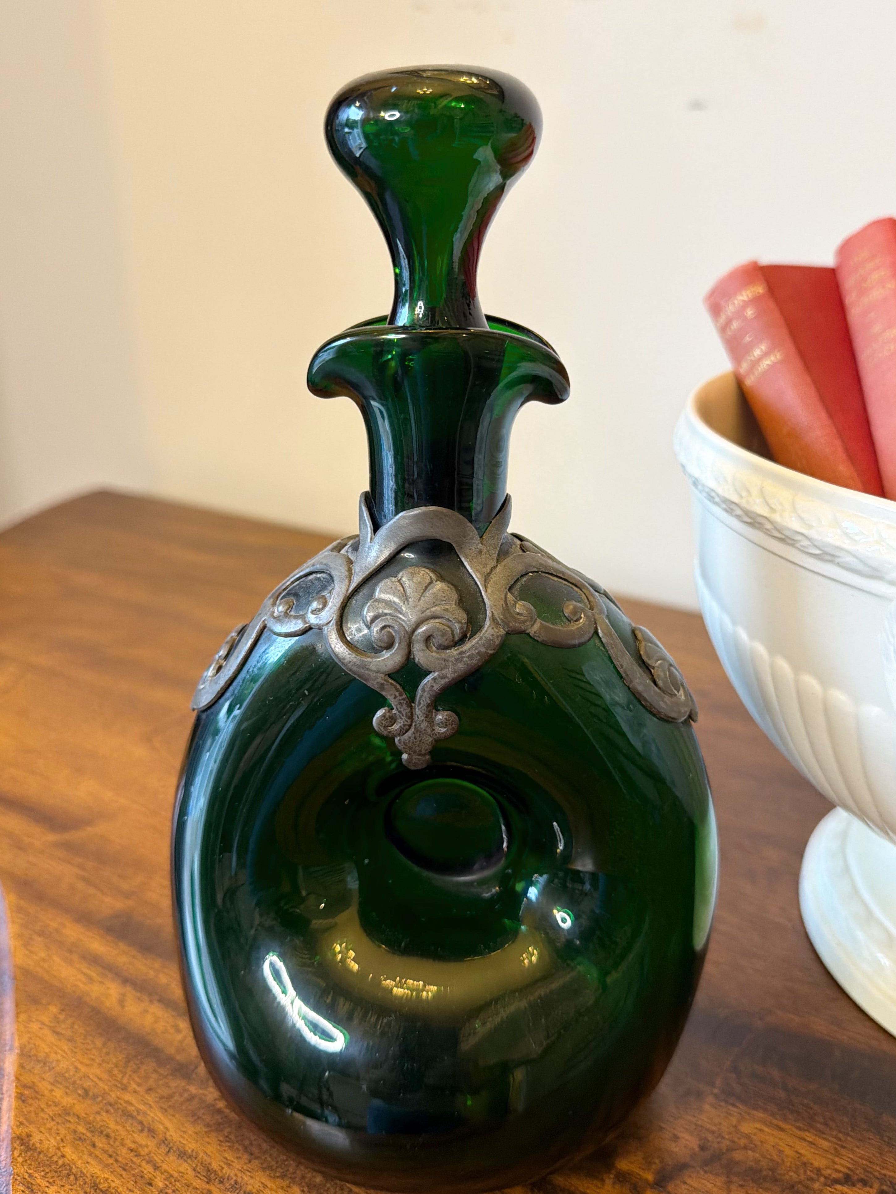 Italian Decanter with Pewter Encasing