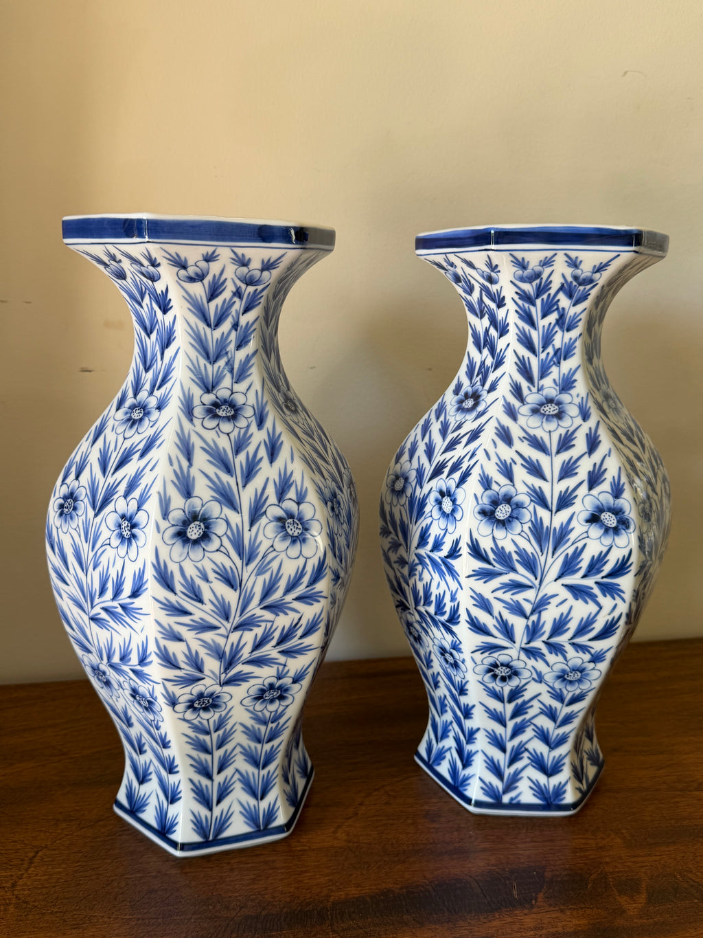 Set of 2 Blue and White Maitlind-Smith Vases