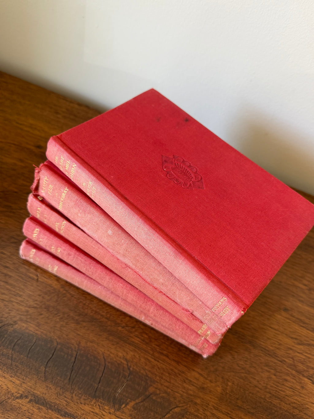 Set of 5 Antique Embossed Books