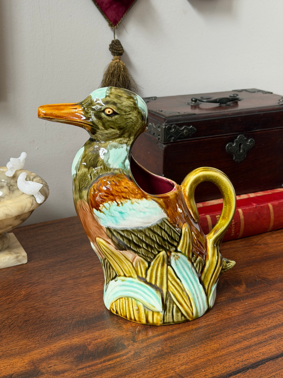 French Duck Majolica Pitcher
