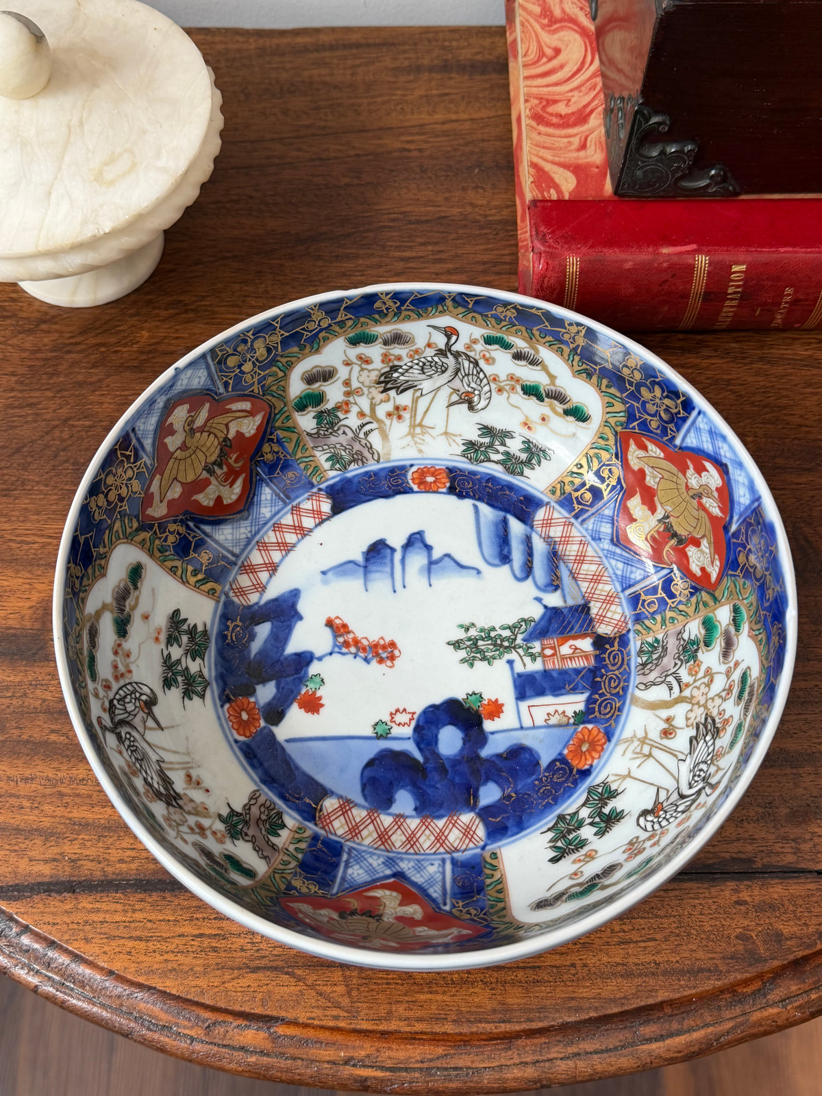Antique Imari Style Bowl 9” diameter