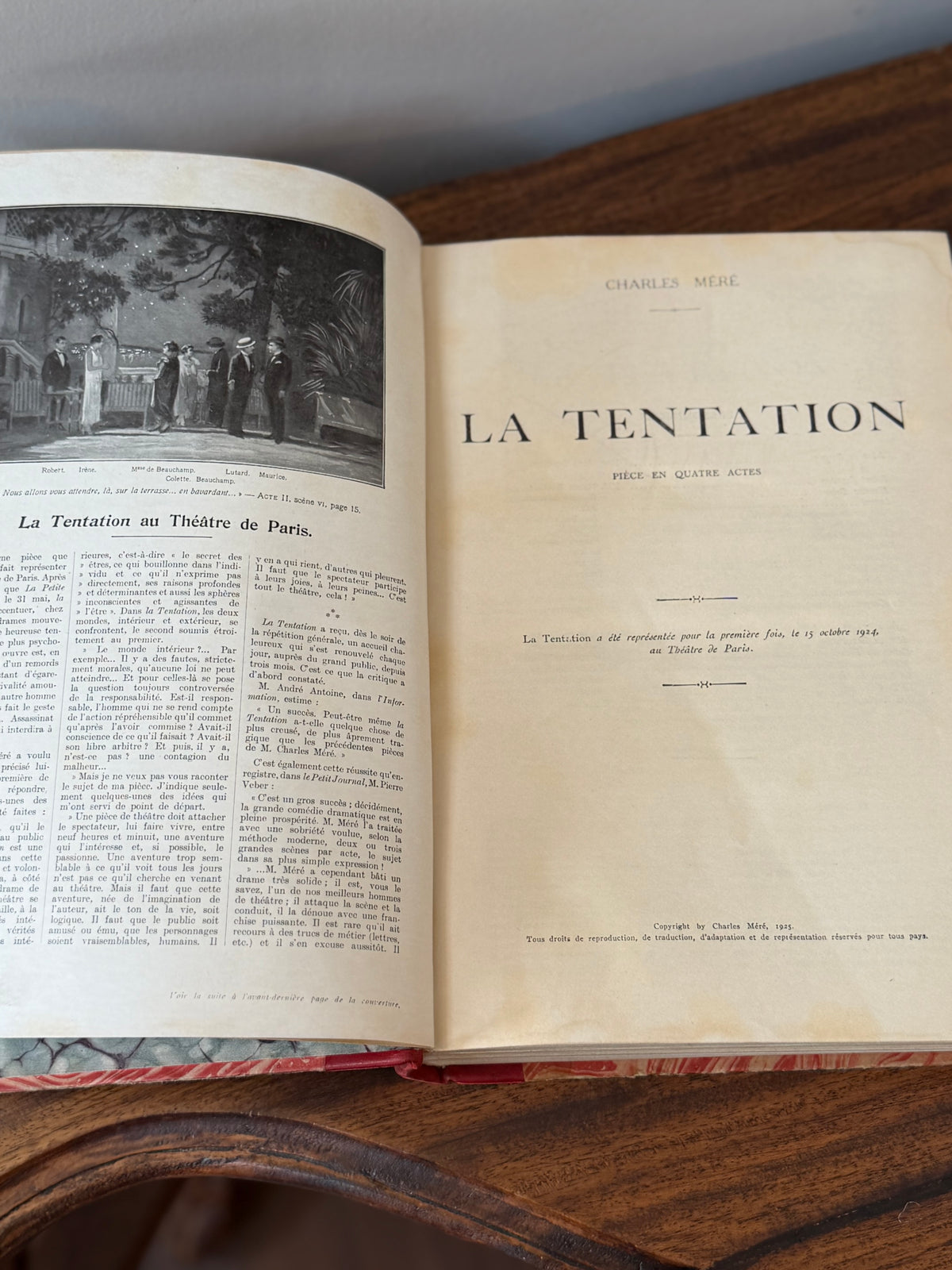 Antique French Theatre Book