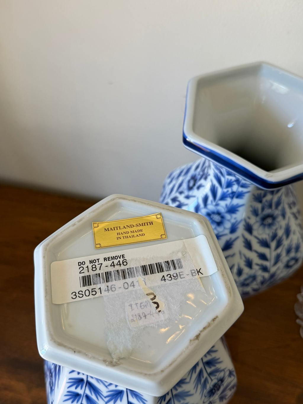 Set of 2 Blue and White Maitlind-Smith Vases
