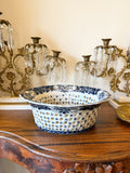 Reticulated Porcelain Decorative Chestnut or Fruit Bowl