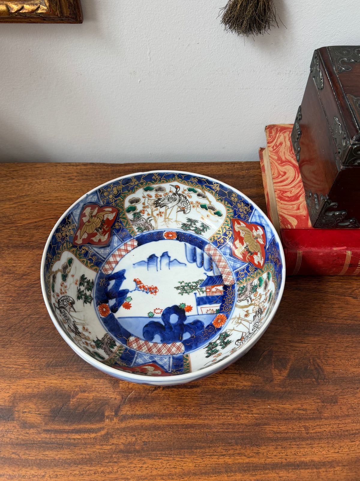Antique Imari Style Bowl 9” diameter