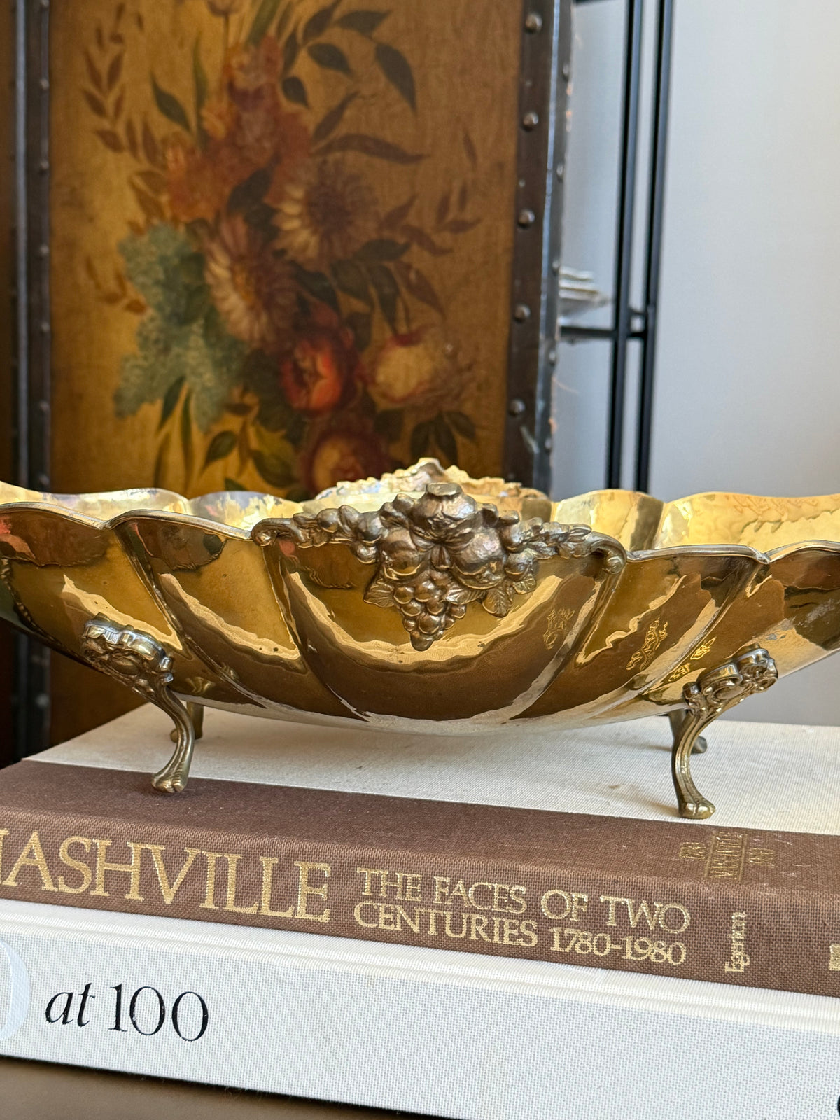 Italian Brass Footed Jardiniere