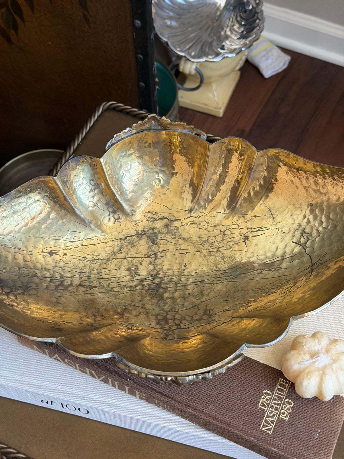 Italian Brass Footed Jardiniere