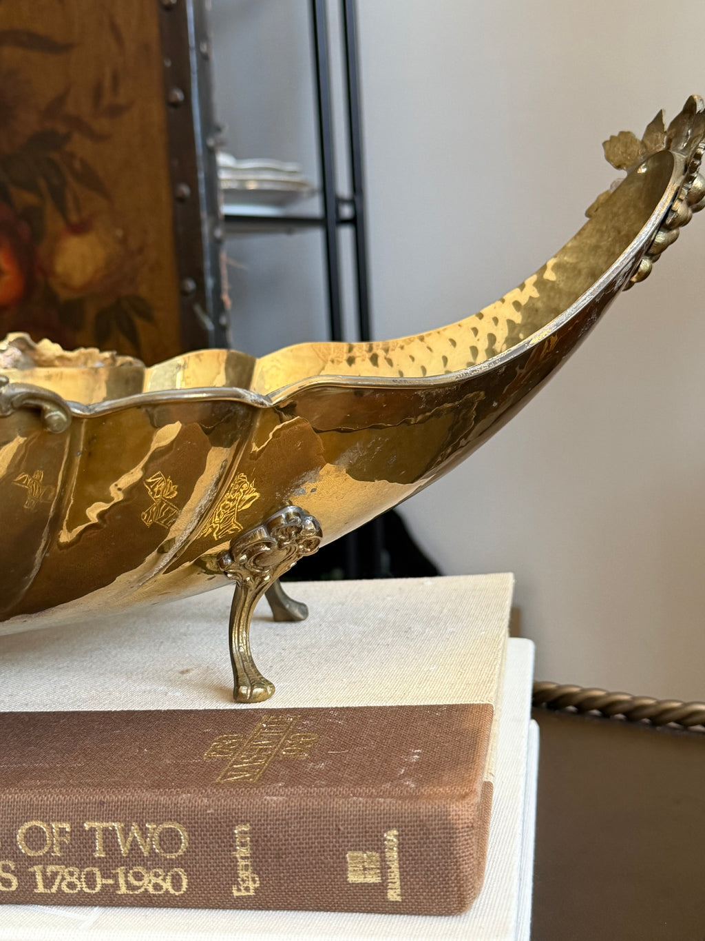 Italian Brass Footed Jardiniere