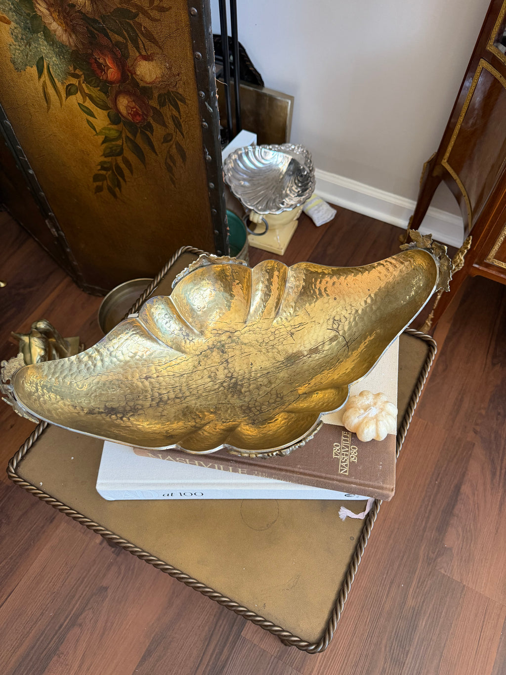 Italian Brass Footed Jardiniere