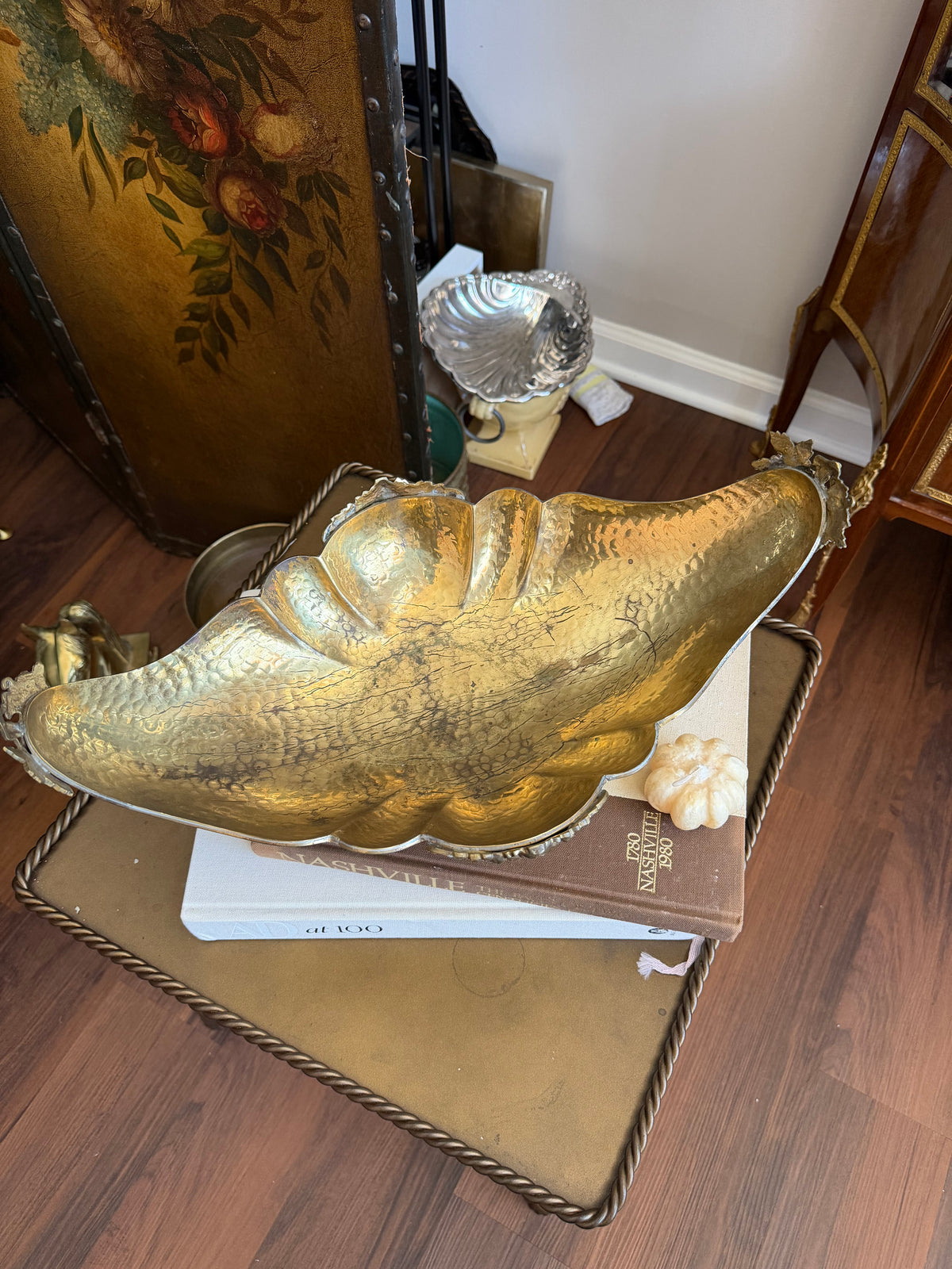 Italian Brass Footed Jardiniere