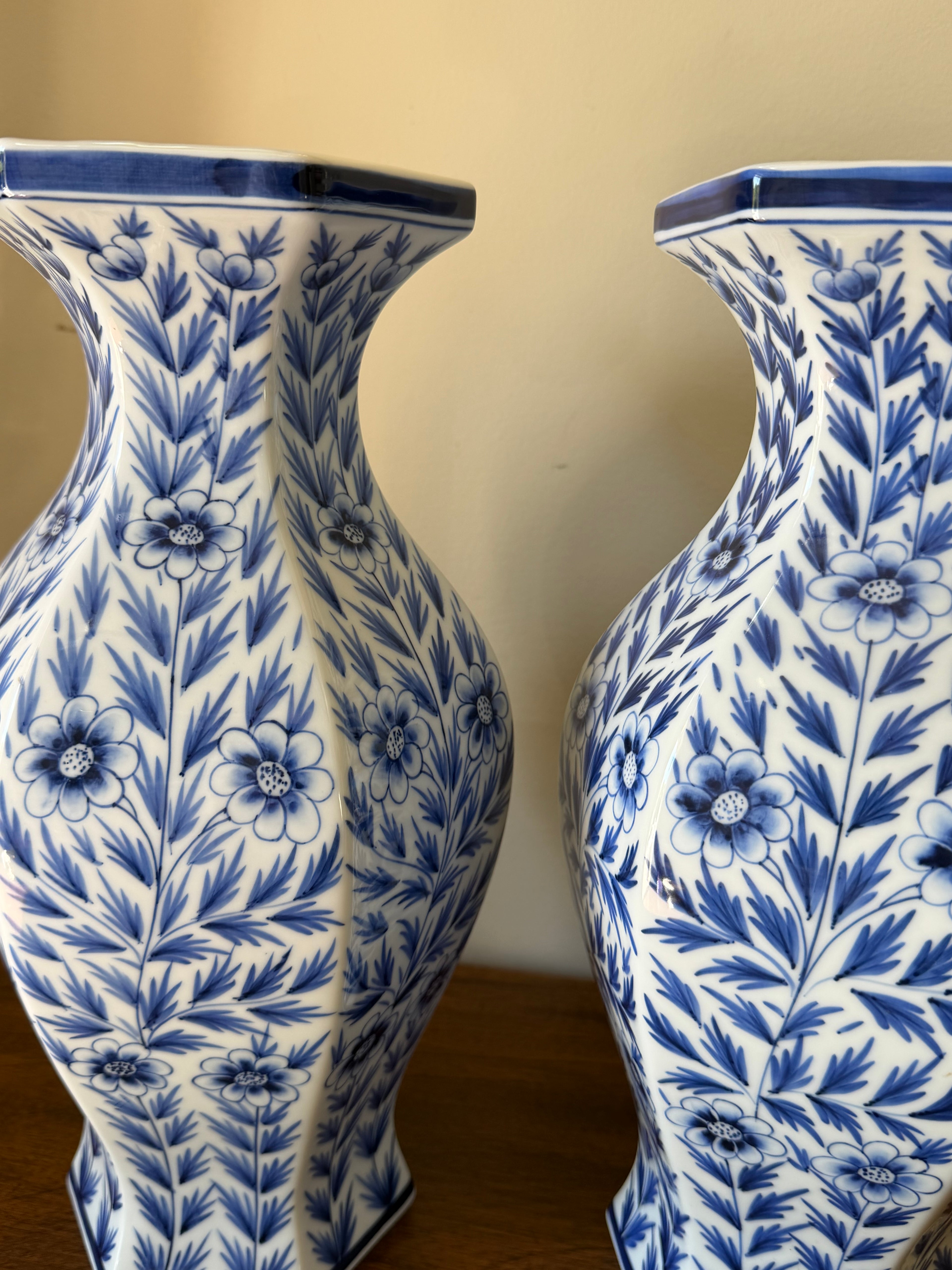 Set of 2 Blue and White Maitlind-Smith Vases