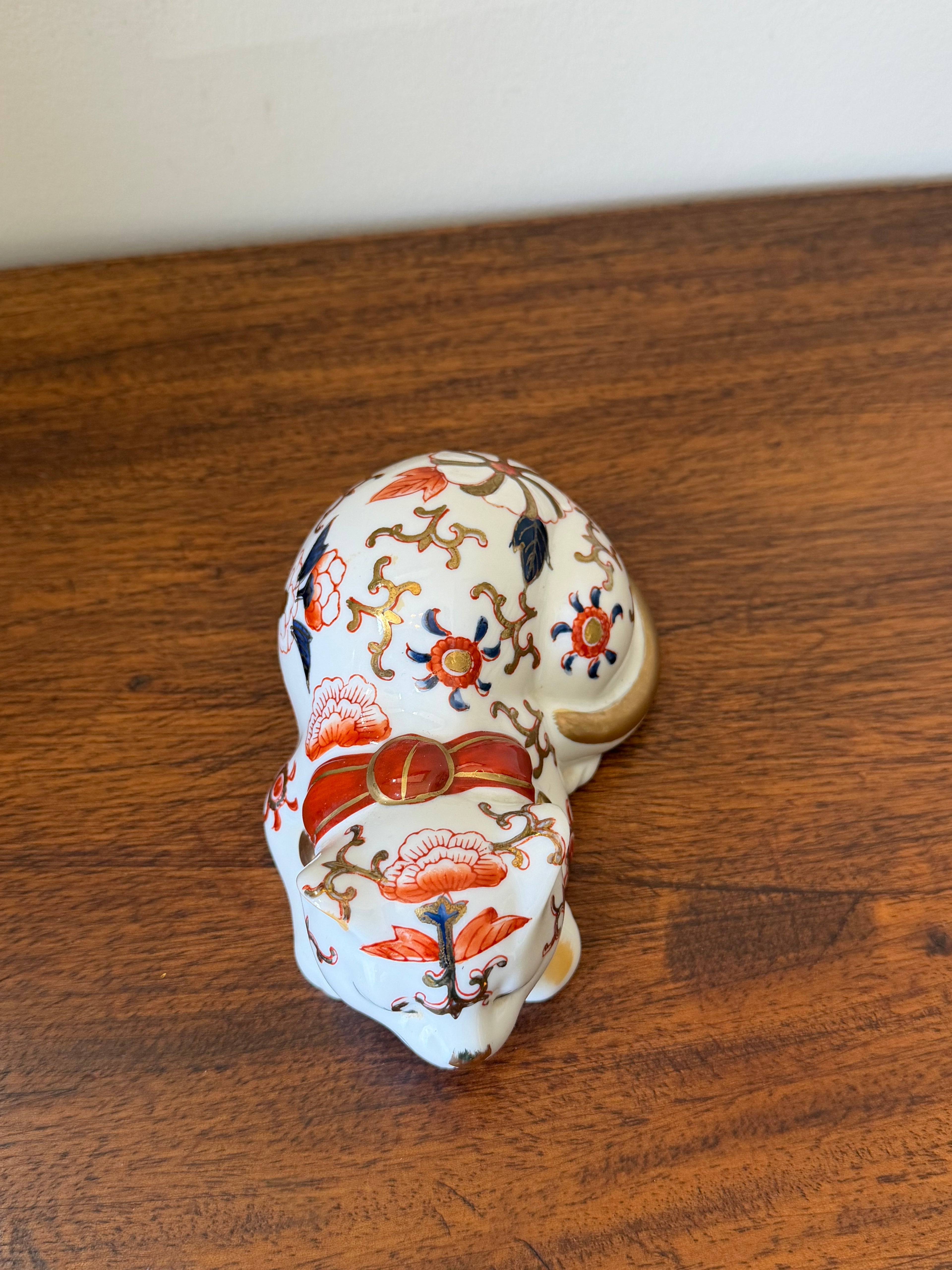 Handpainted Imari Sleeping Cat