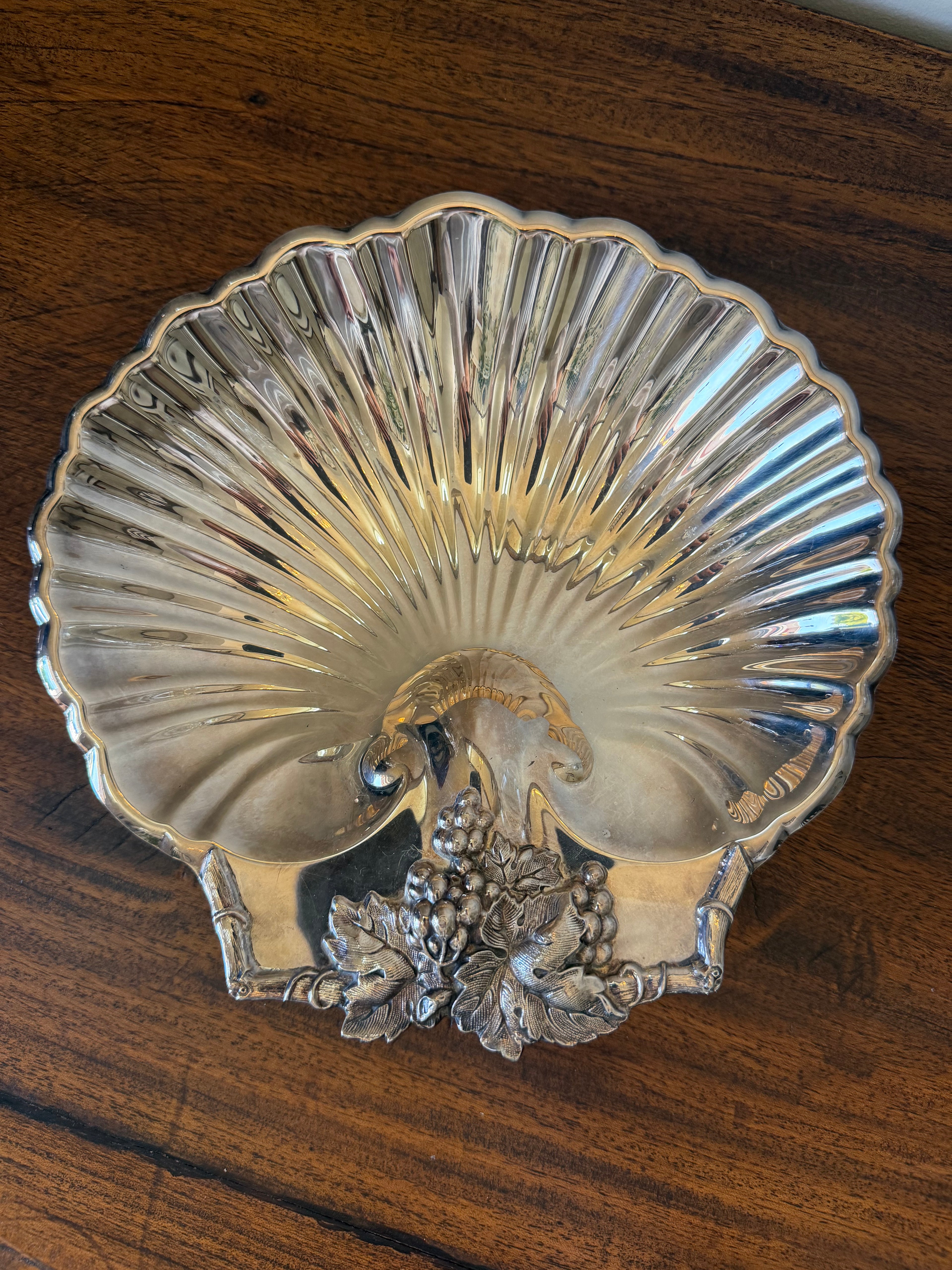 Reed & Barton Footed Shell Silver Tray