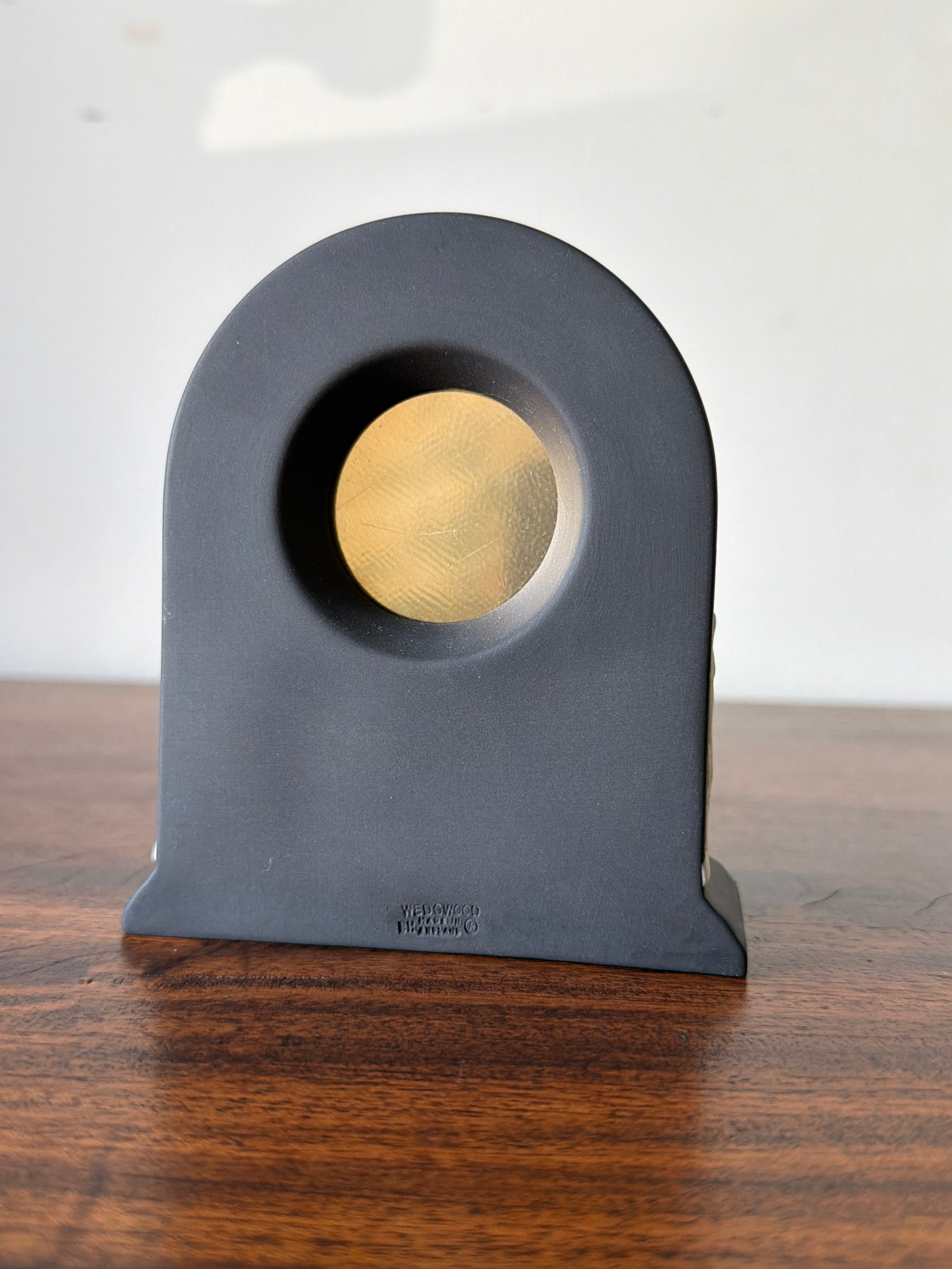 Basalt and White Wedgwood Mantle Clock