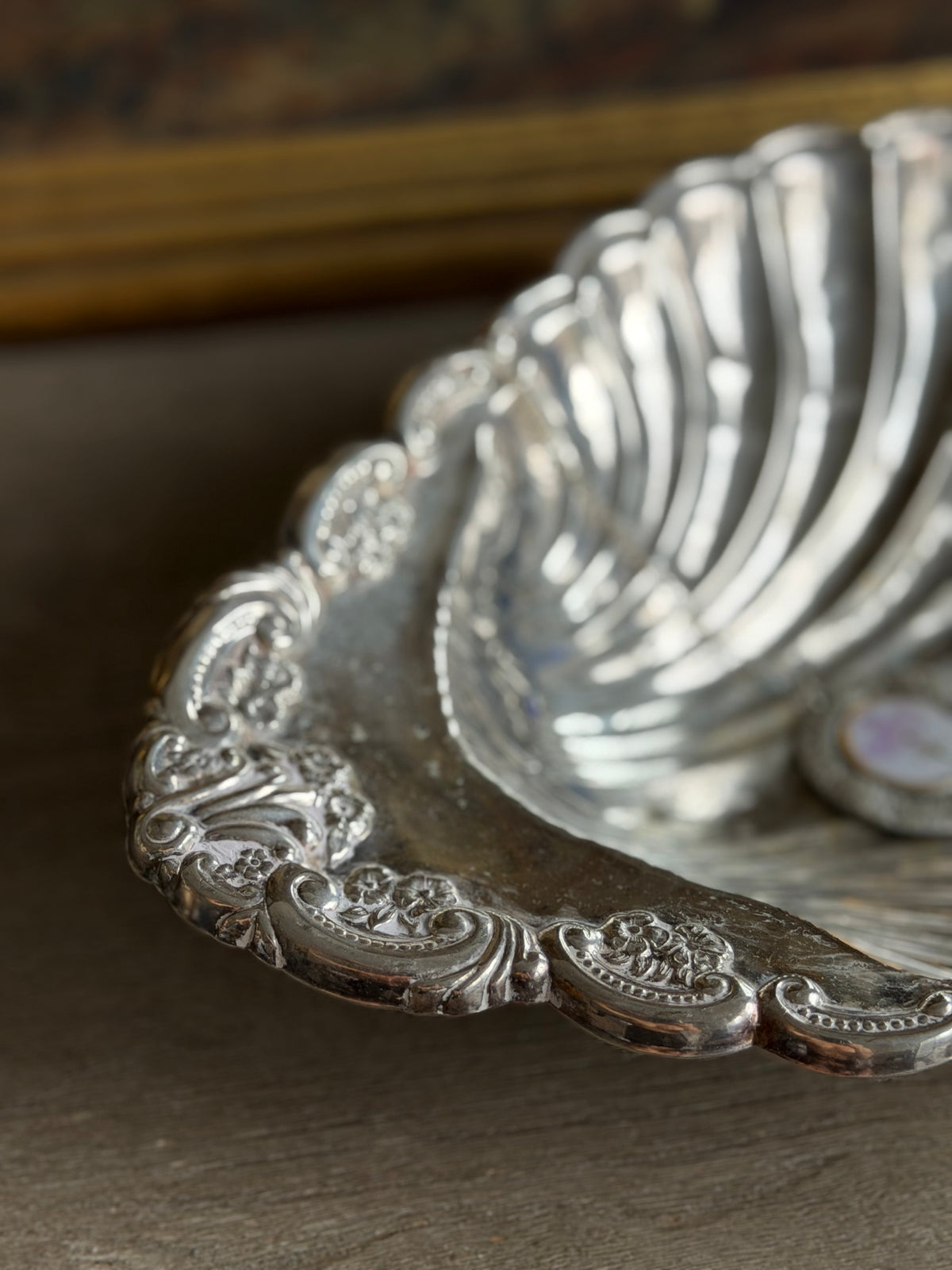 Silverplate Shell Tray — unmarked
