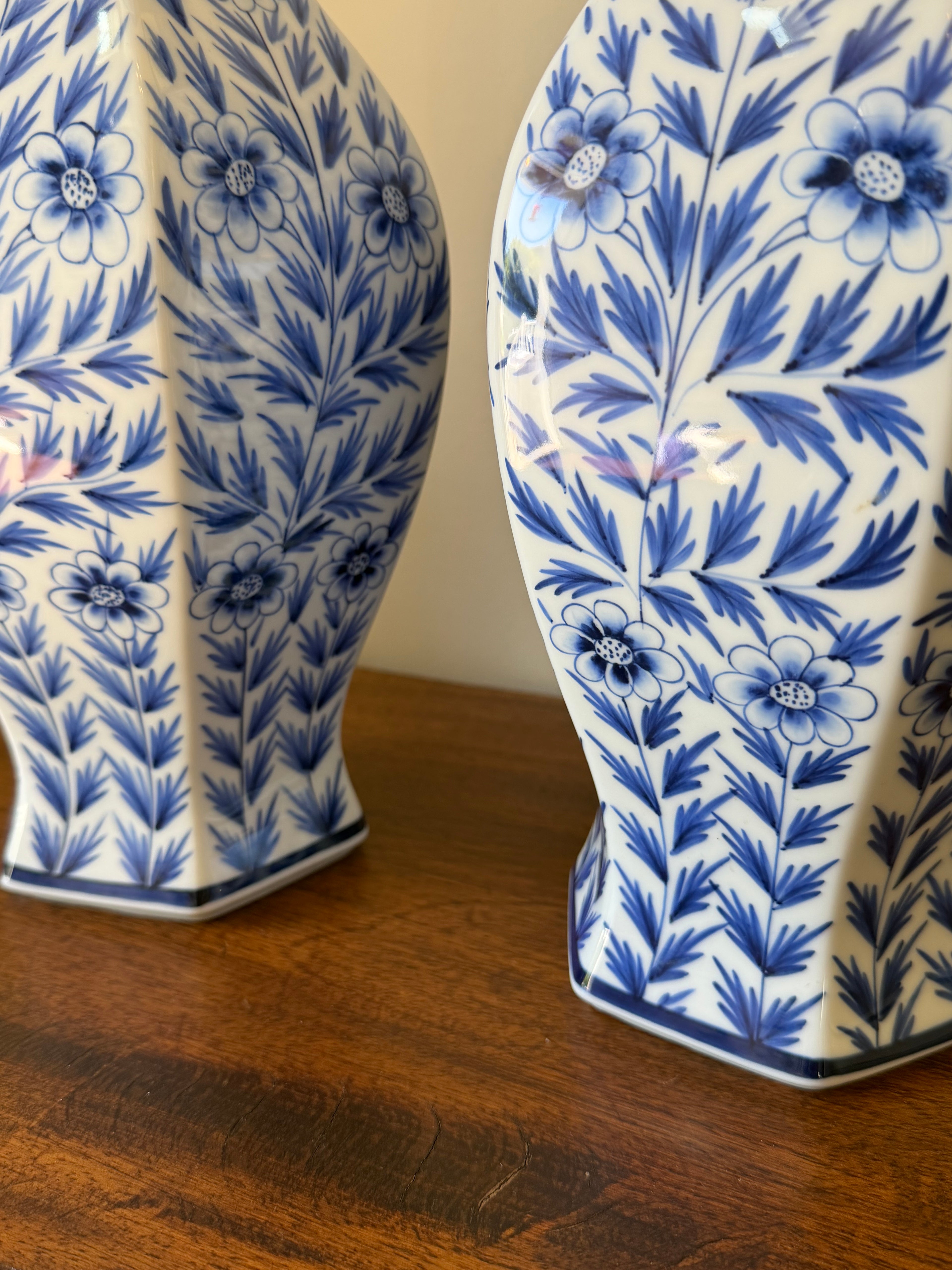 Set of 2 Blue and White Maitlind-Smith Vases