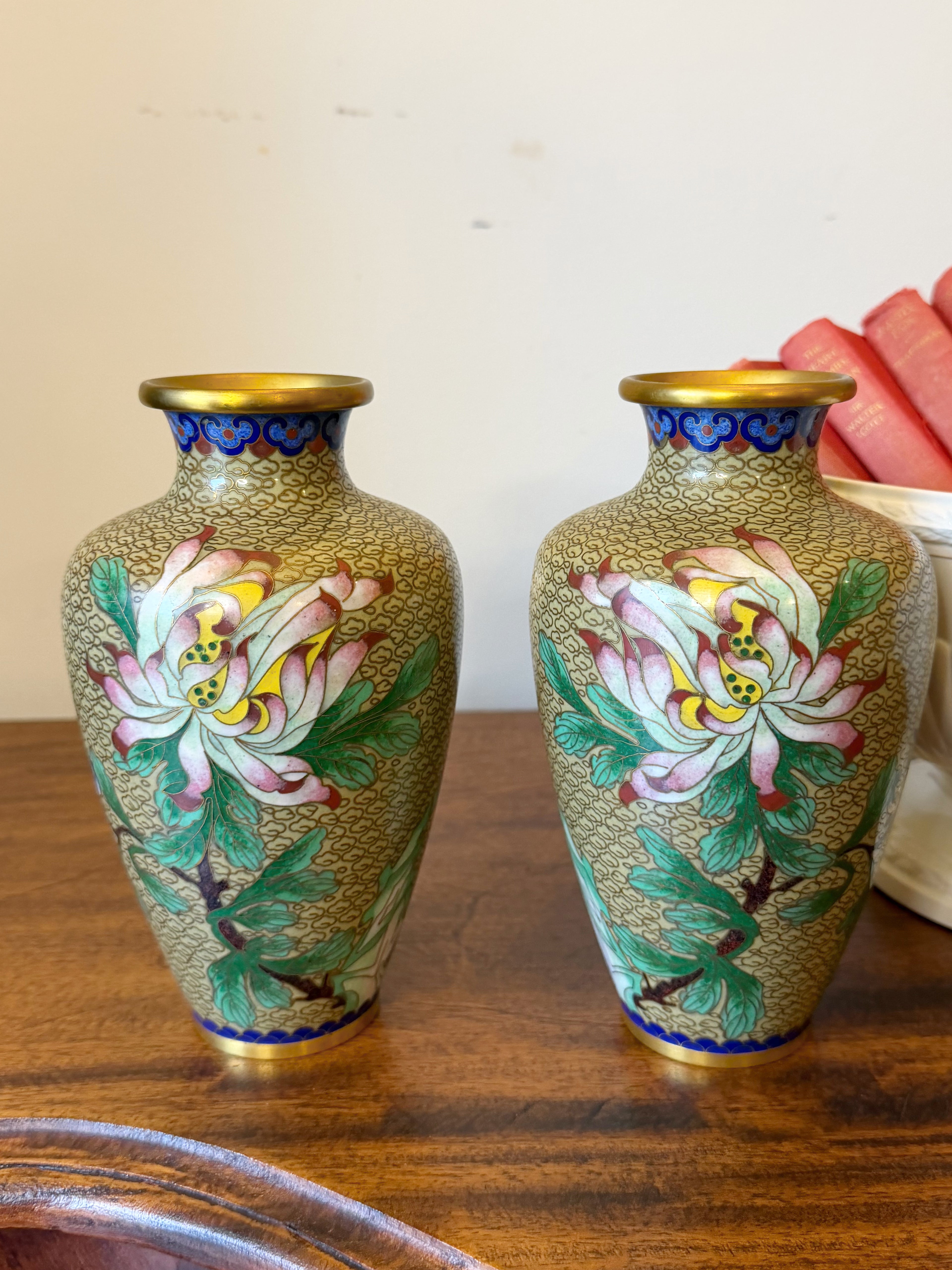 Pair of Cloisonné Vases