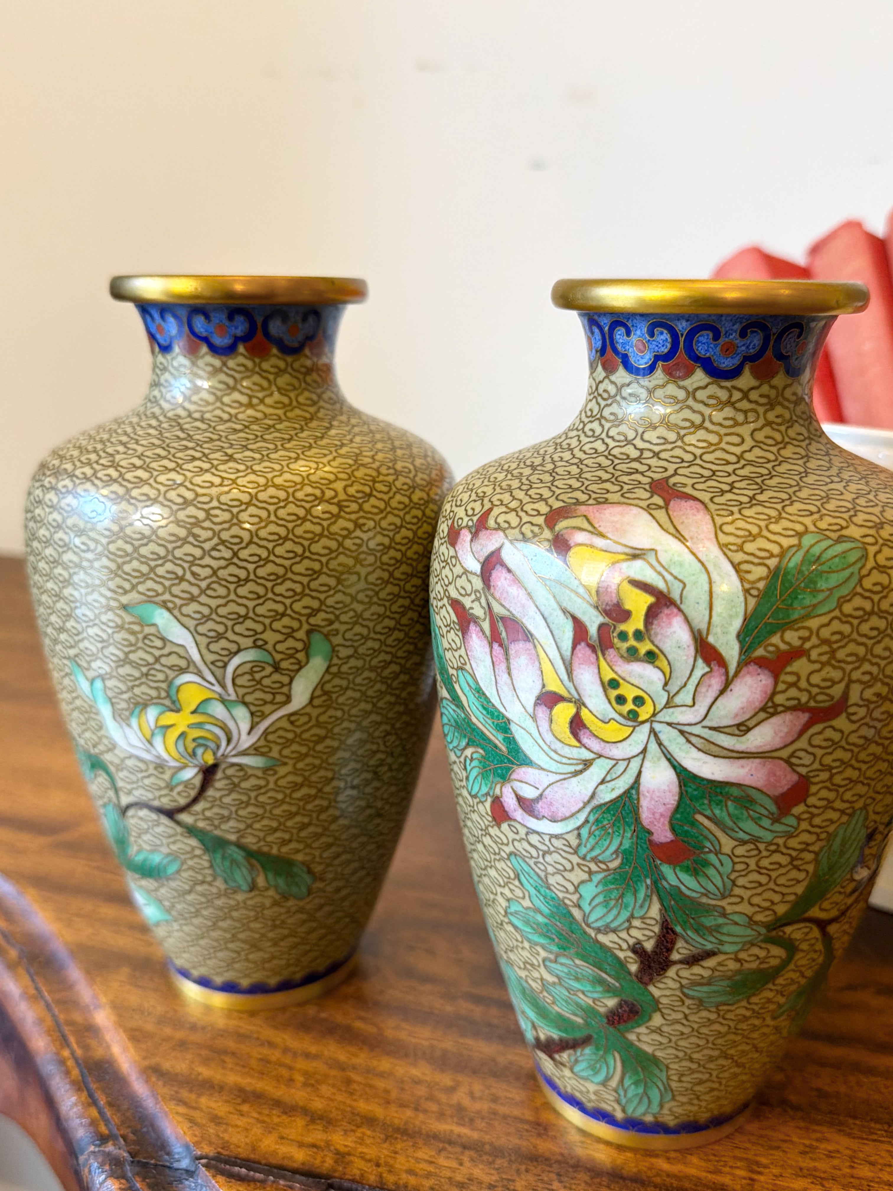 Pair of Cloisonné Vases