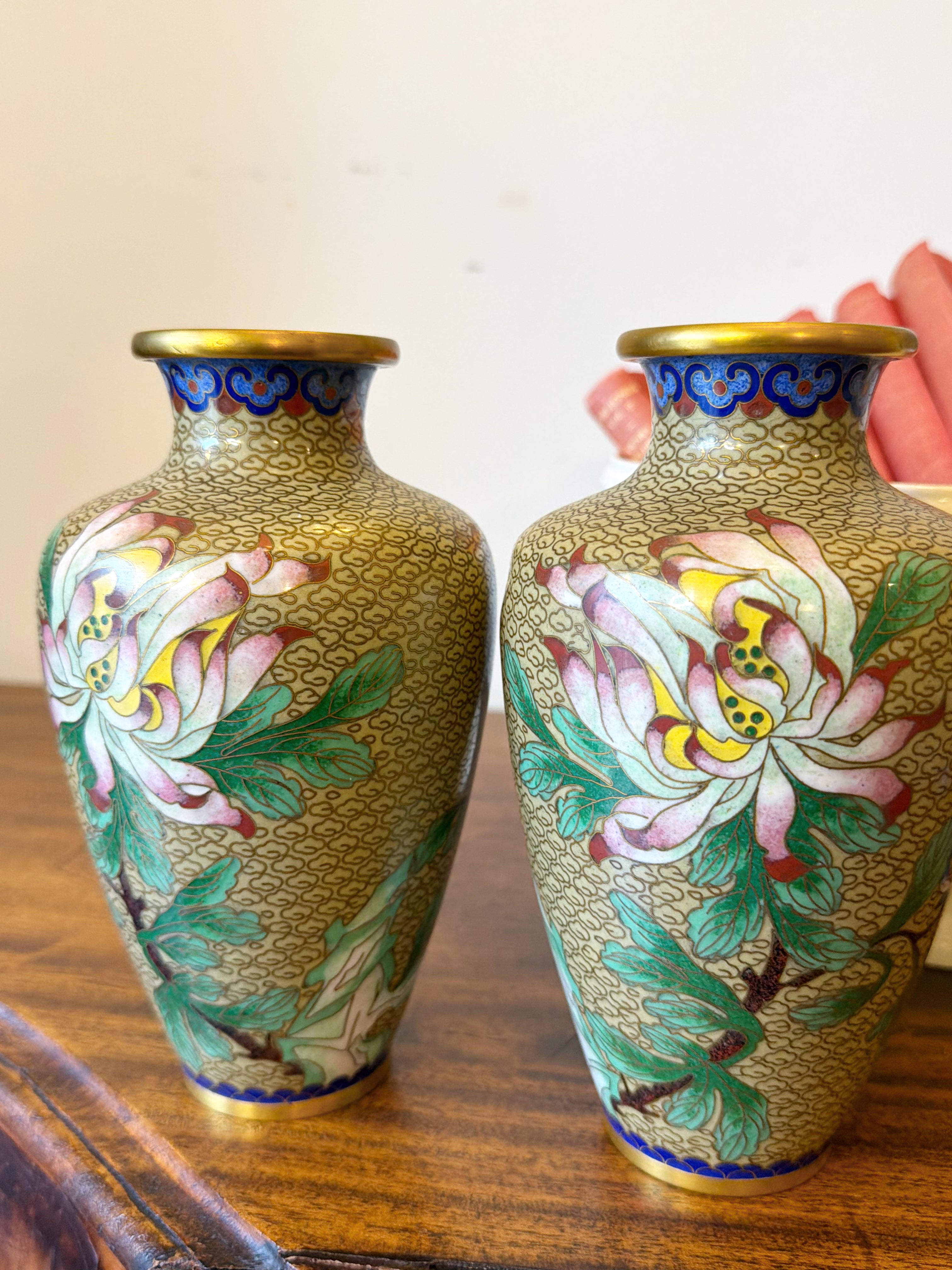 Pair of Cloisonné Vases