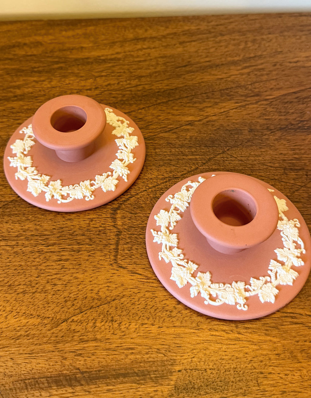Terracotta Wedgwood Candlesticks