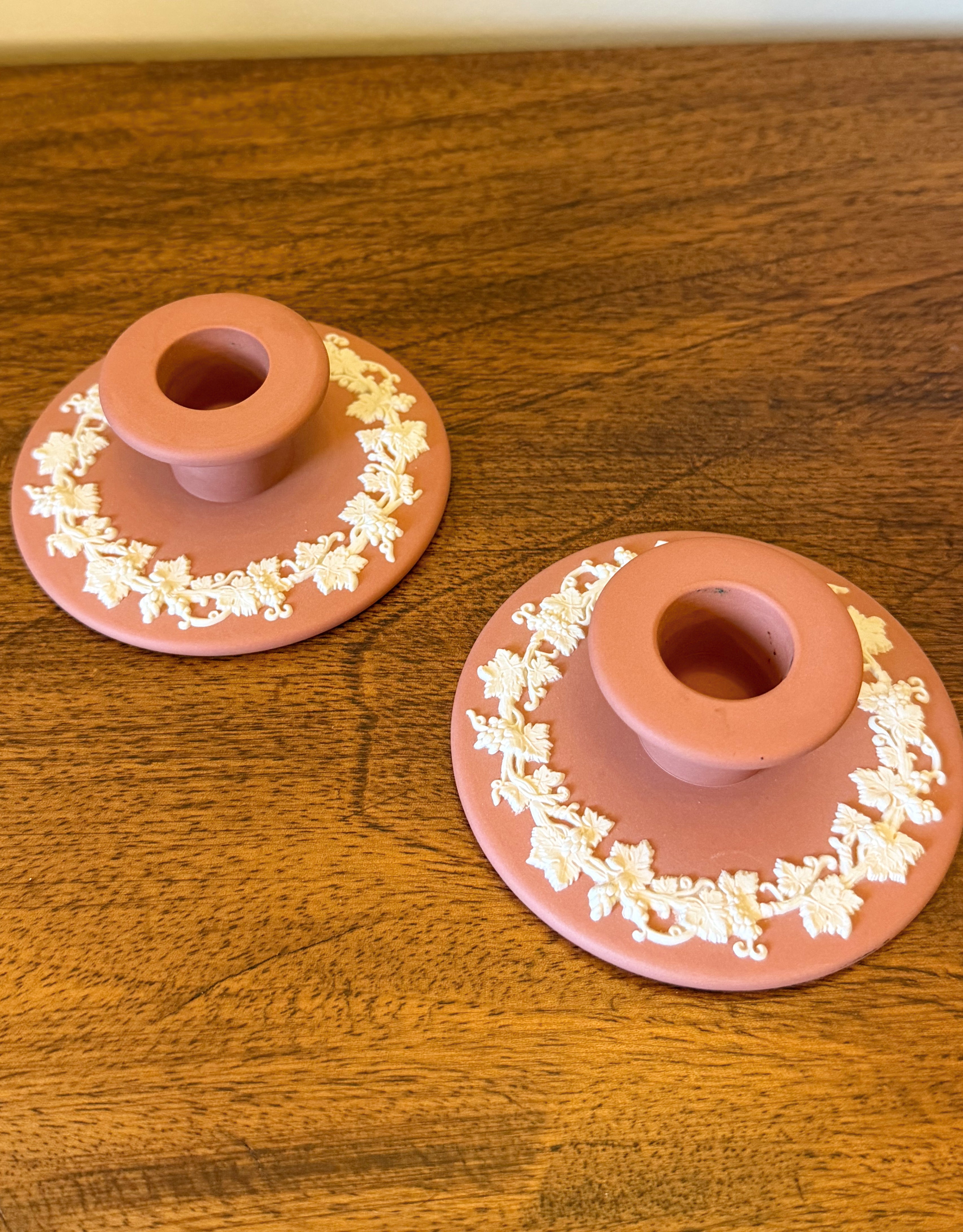 Terracotta Wedgwood Candlesticks