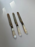 Set of 3 Mother of Pearl Butter Knives