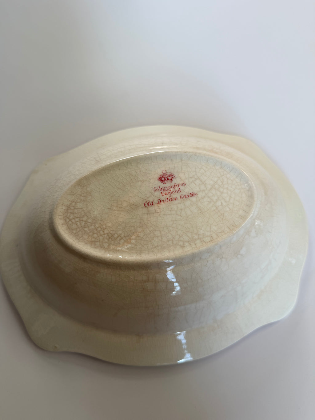 Antique Johnson Bros Red Transferware Bowl