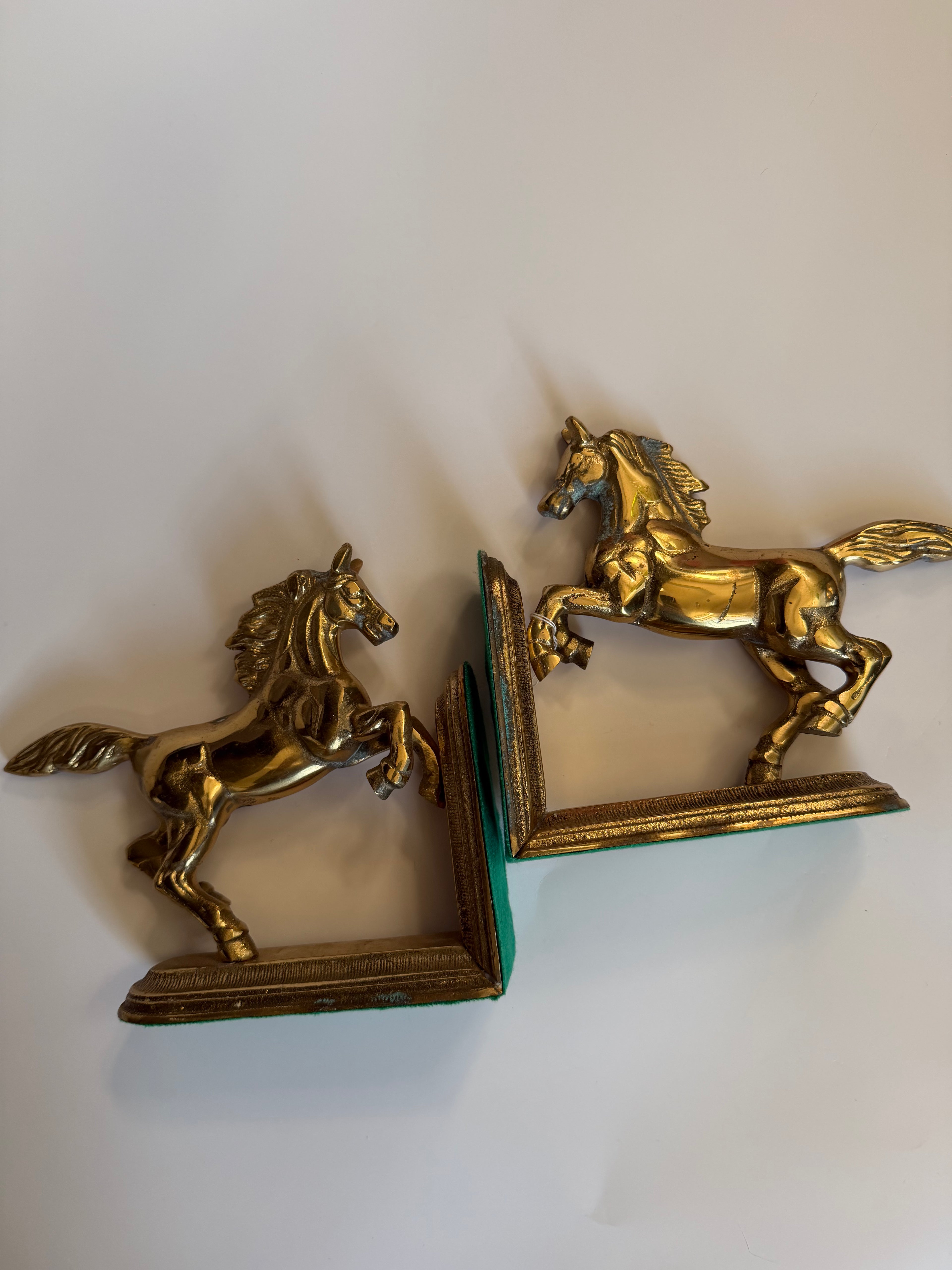 Brass Horse Bookends