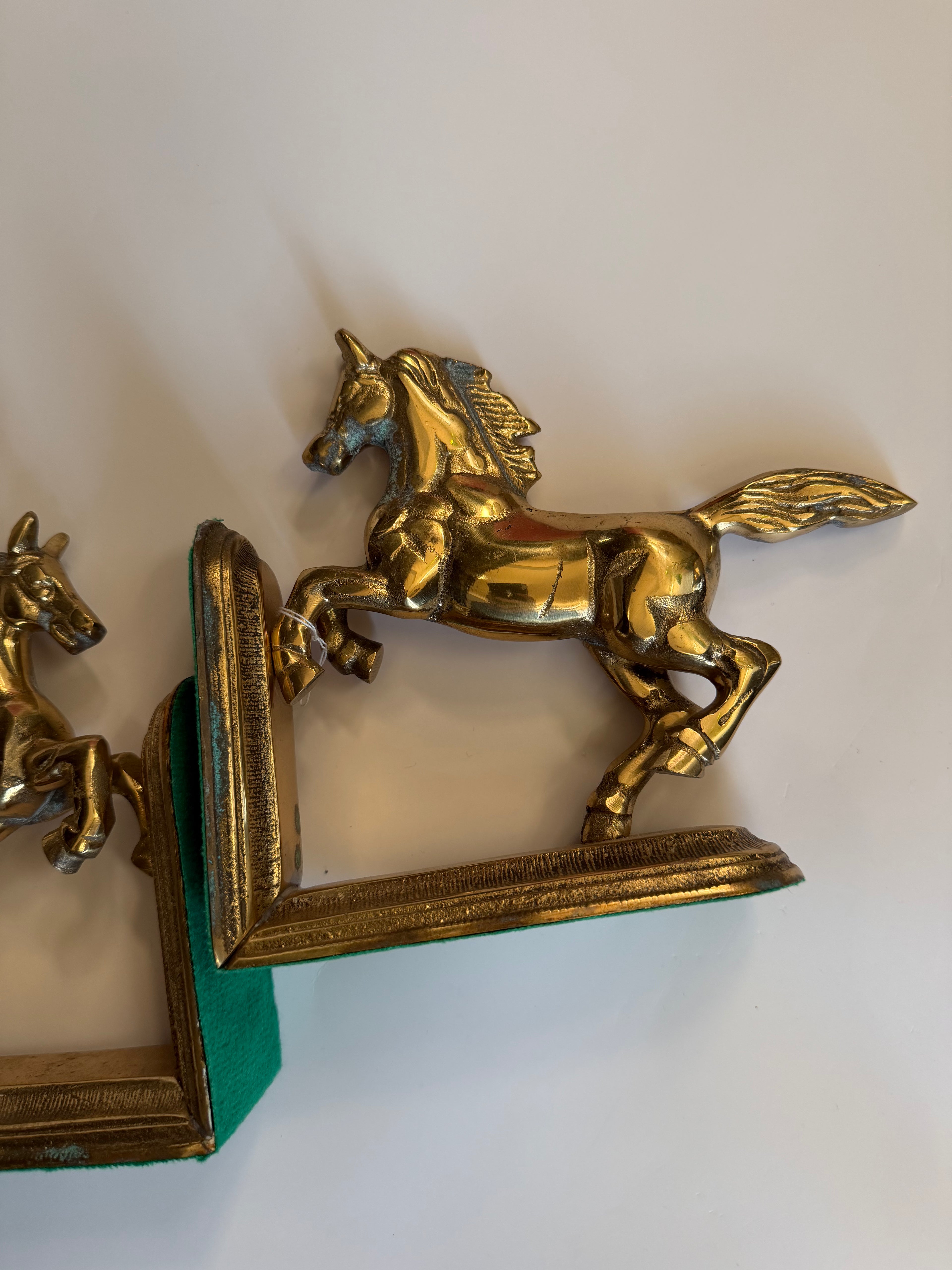 Brass Horse Bookends