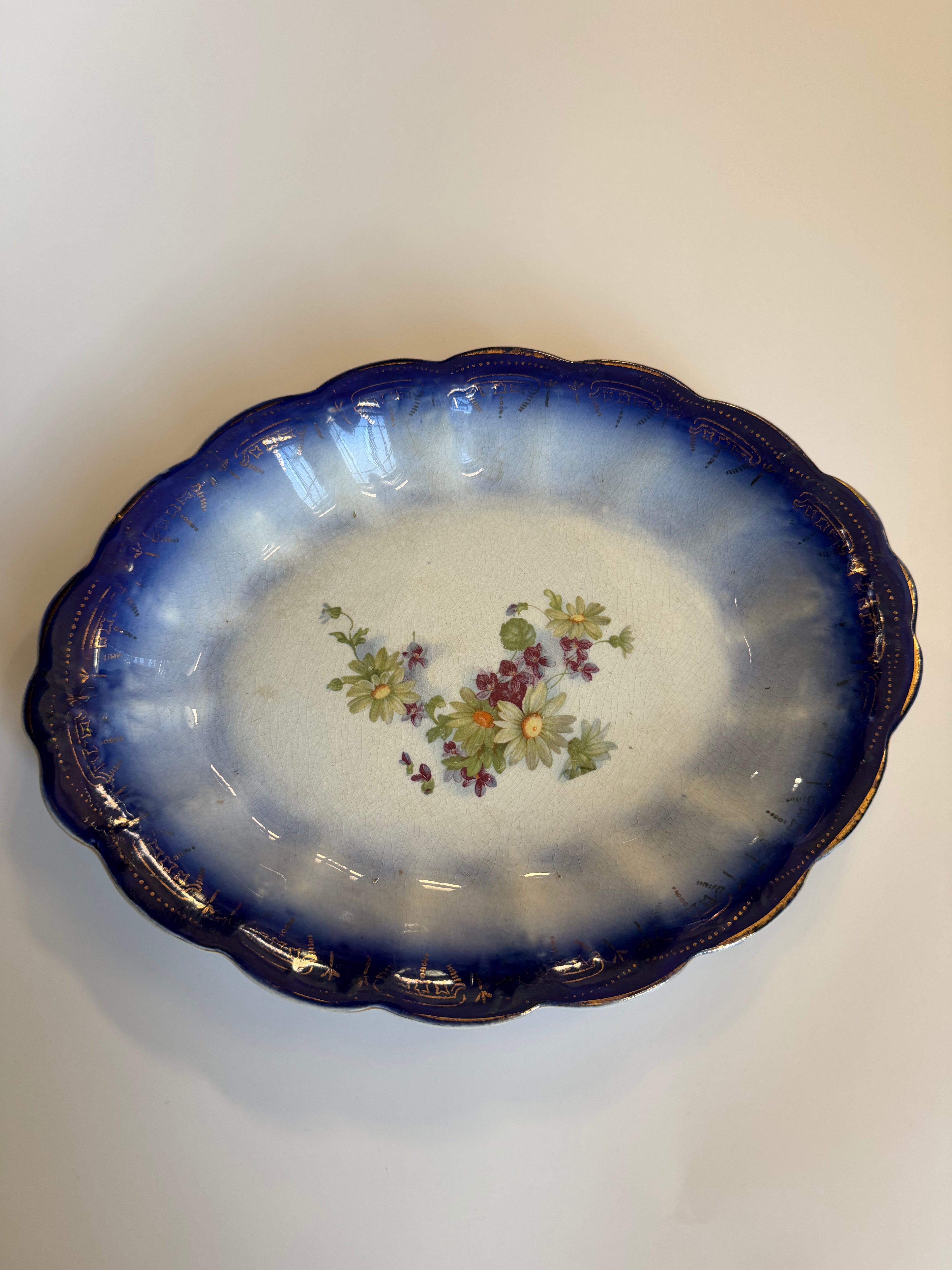 Antique Flow Blue Platter