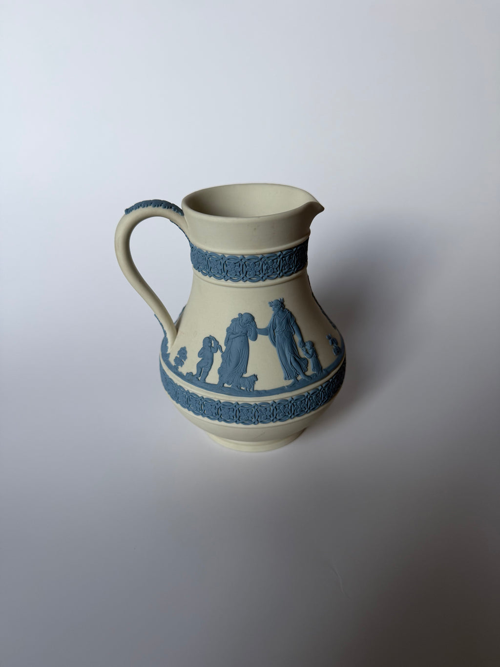 Reverse Blue on Cream Wedgwood Pitcher