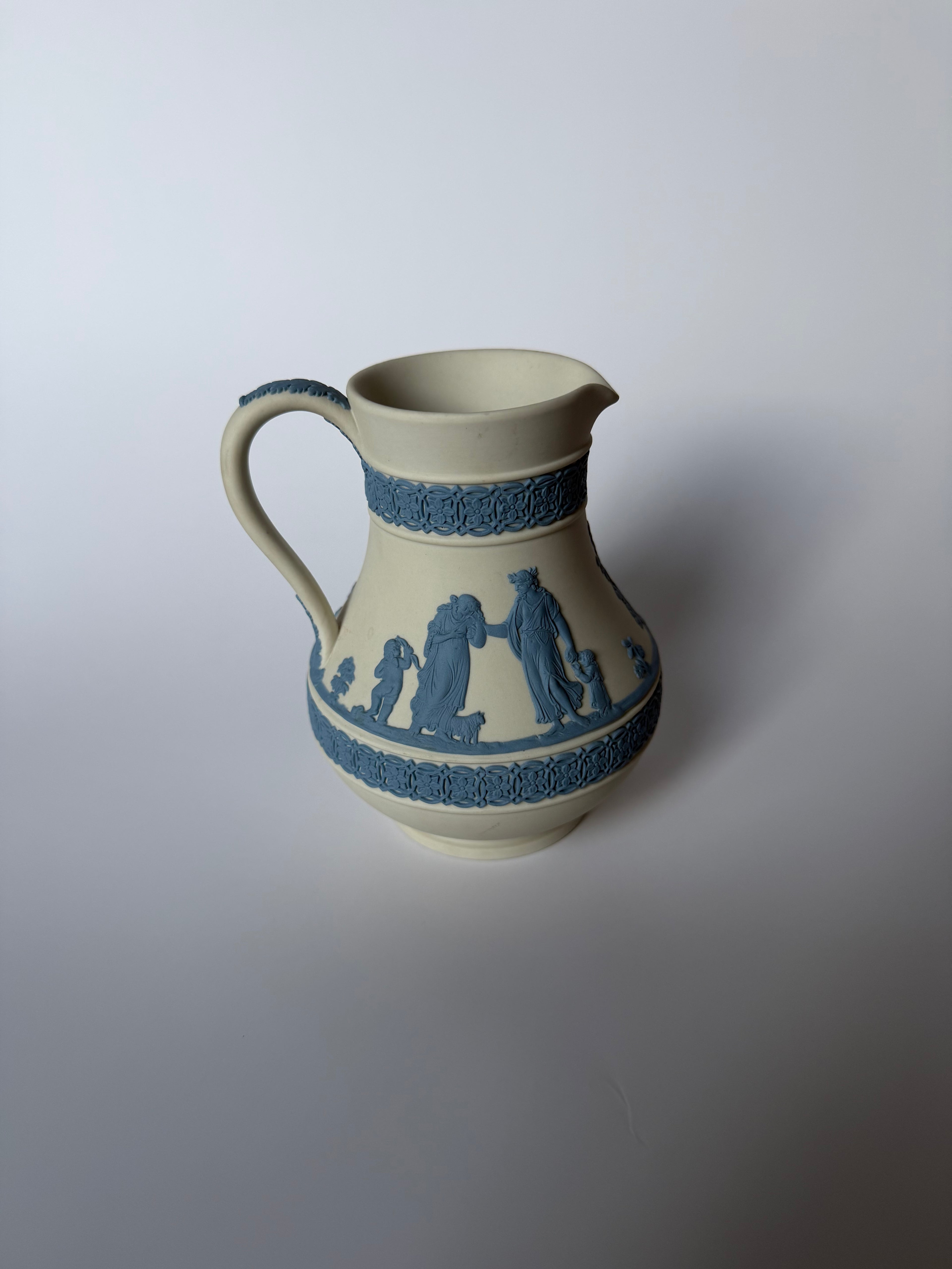Reverse Blue on Cream Wedgwood Pitcher