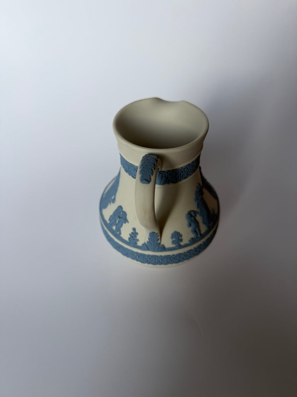 Reverse Blue on Cream Wedgwood Pitcher