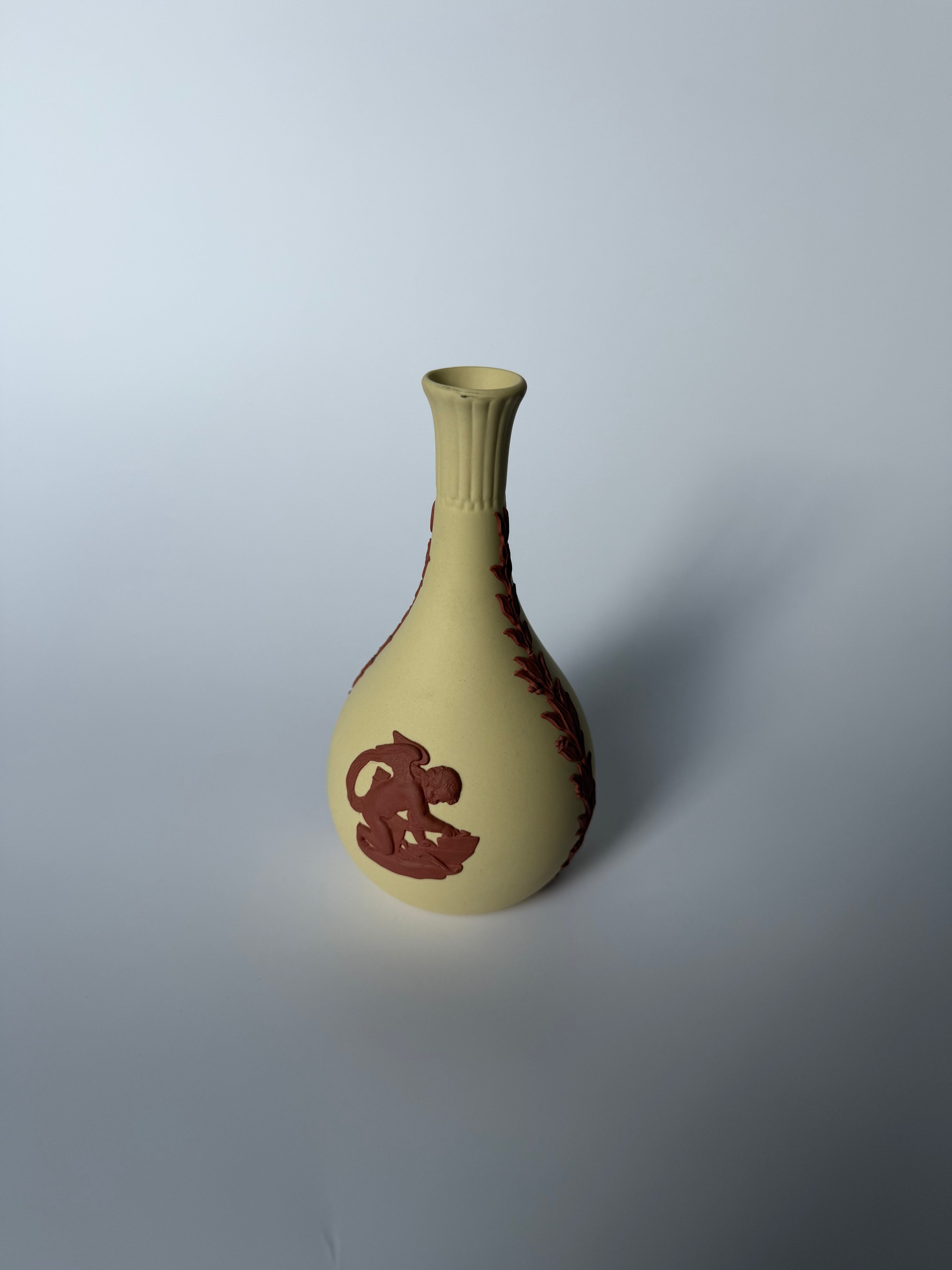 Terracotta on Primrose Fluted Wedgwood Vase