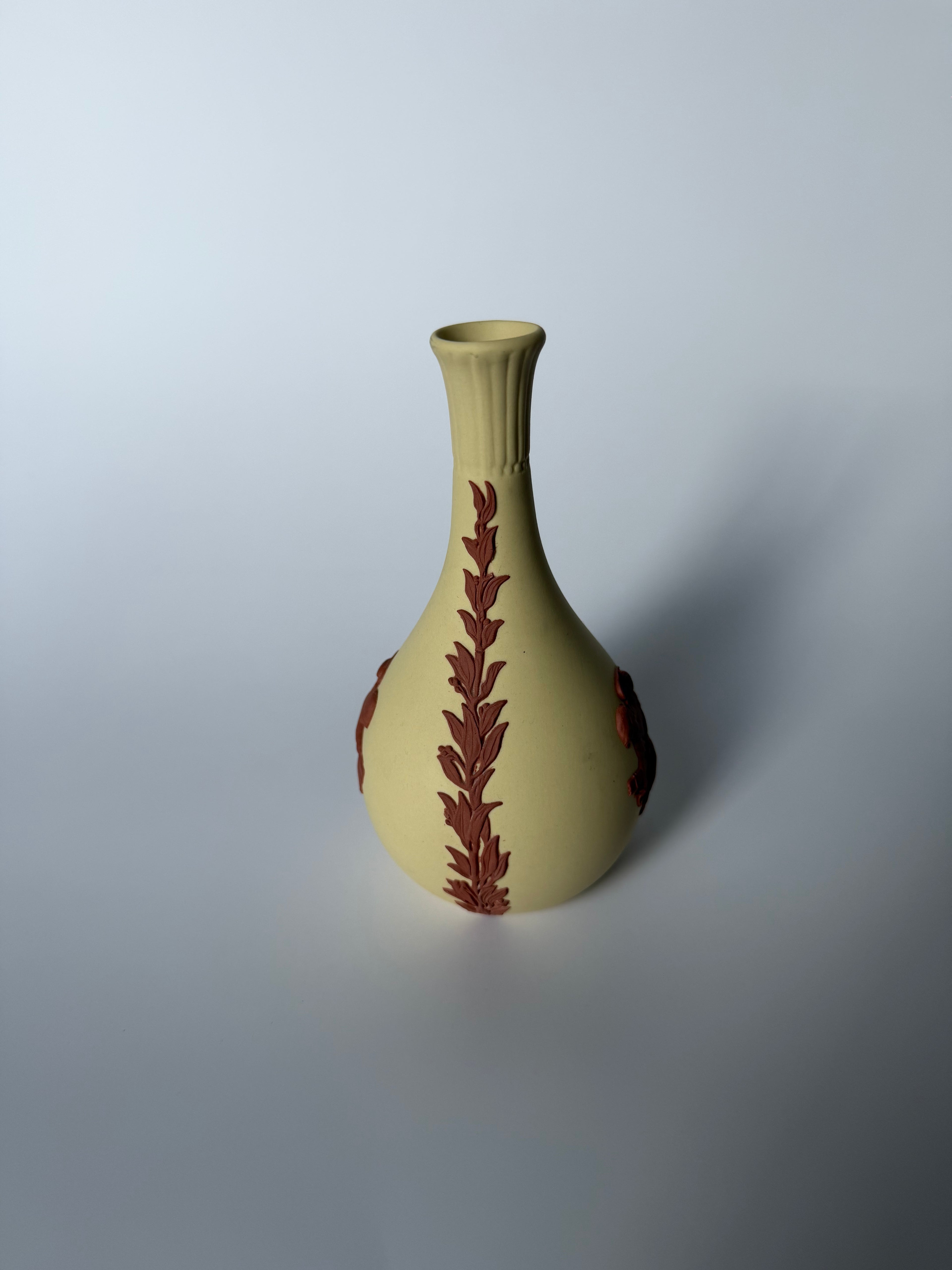Terracotta on Primrose Fluted Wedgwood Vase