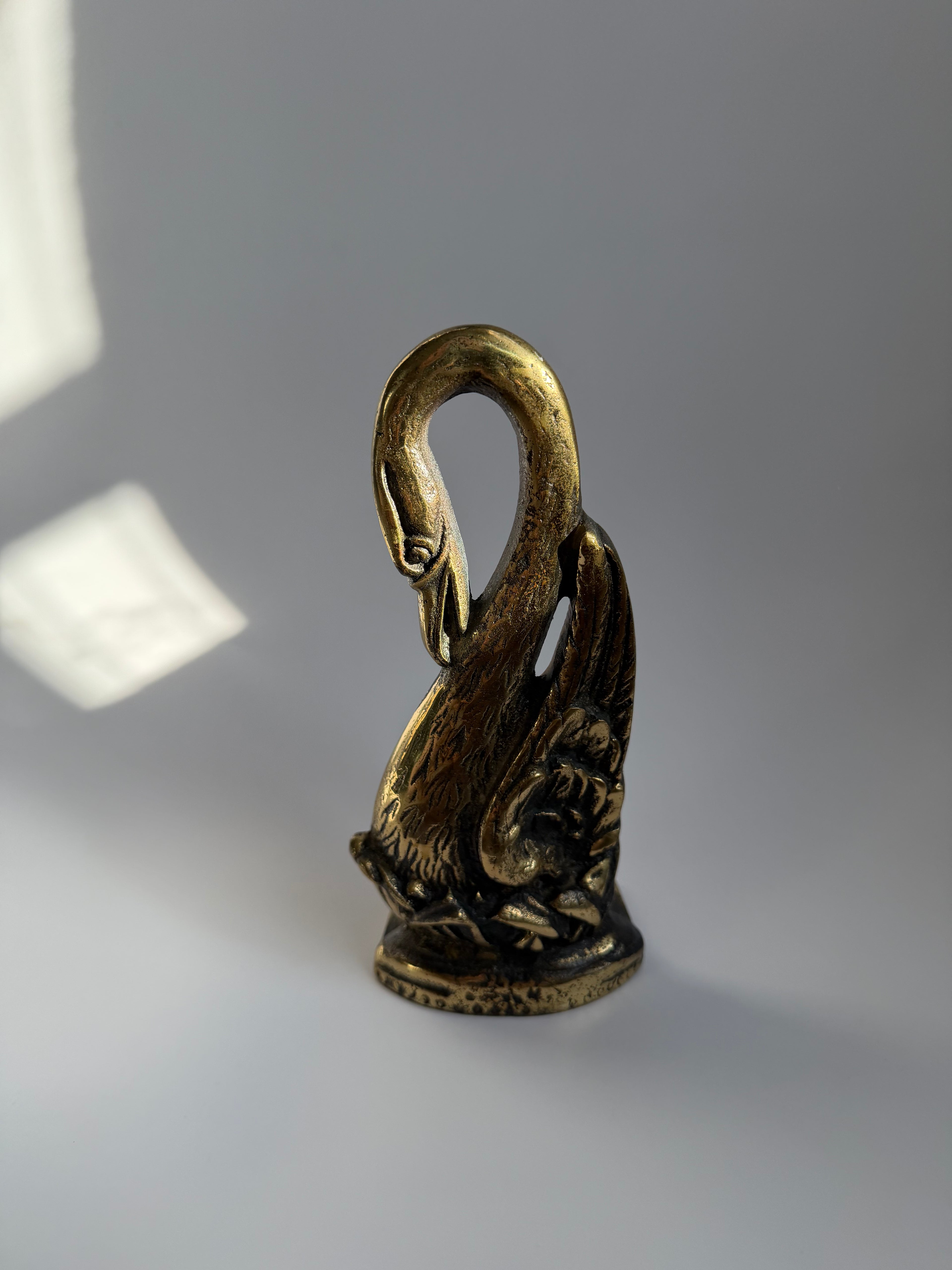 Brass Swan Doorstop or Bookend