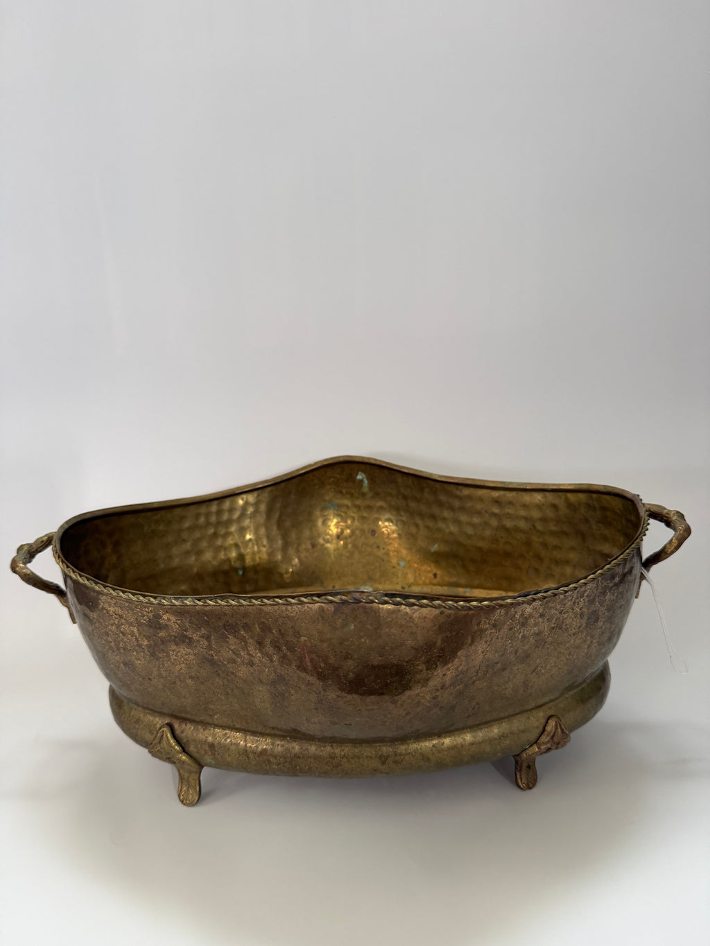 Hammered Brass Jardiniere