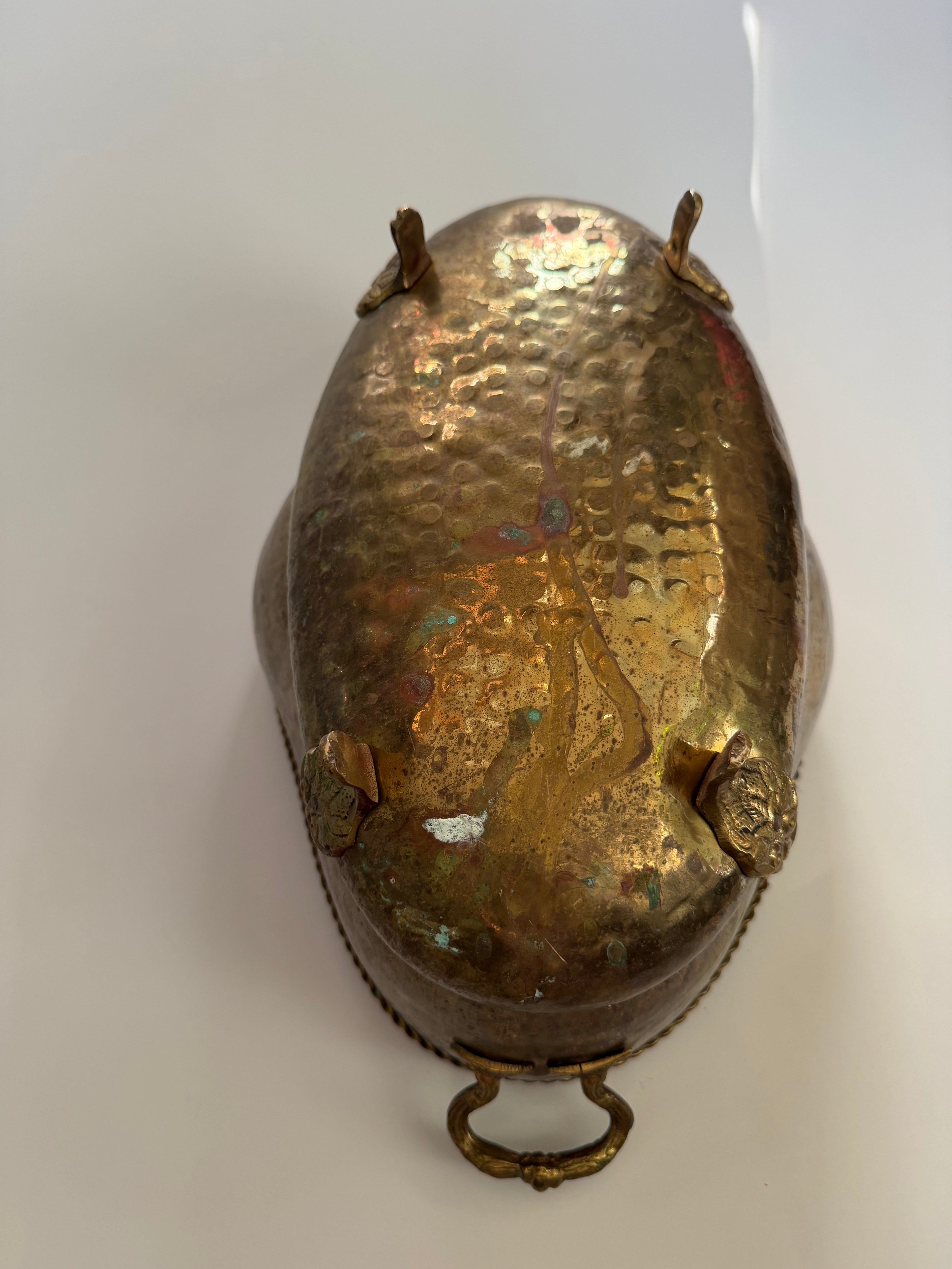 Hammered Brass Jardiniere